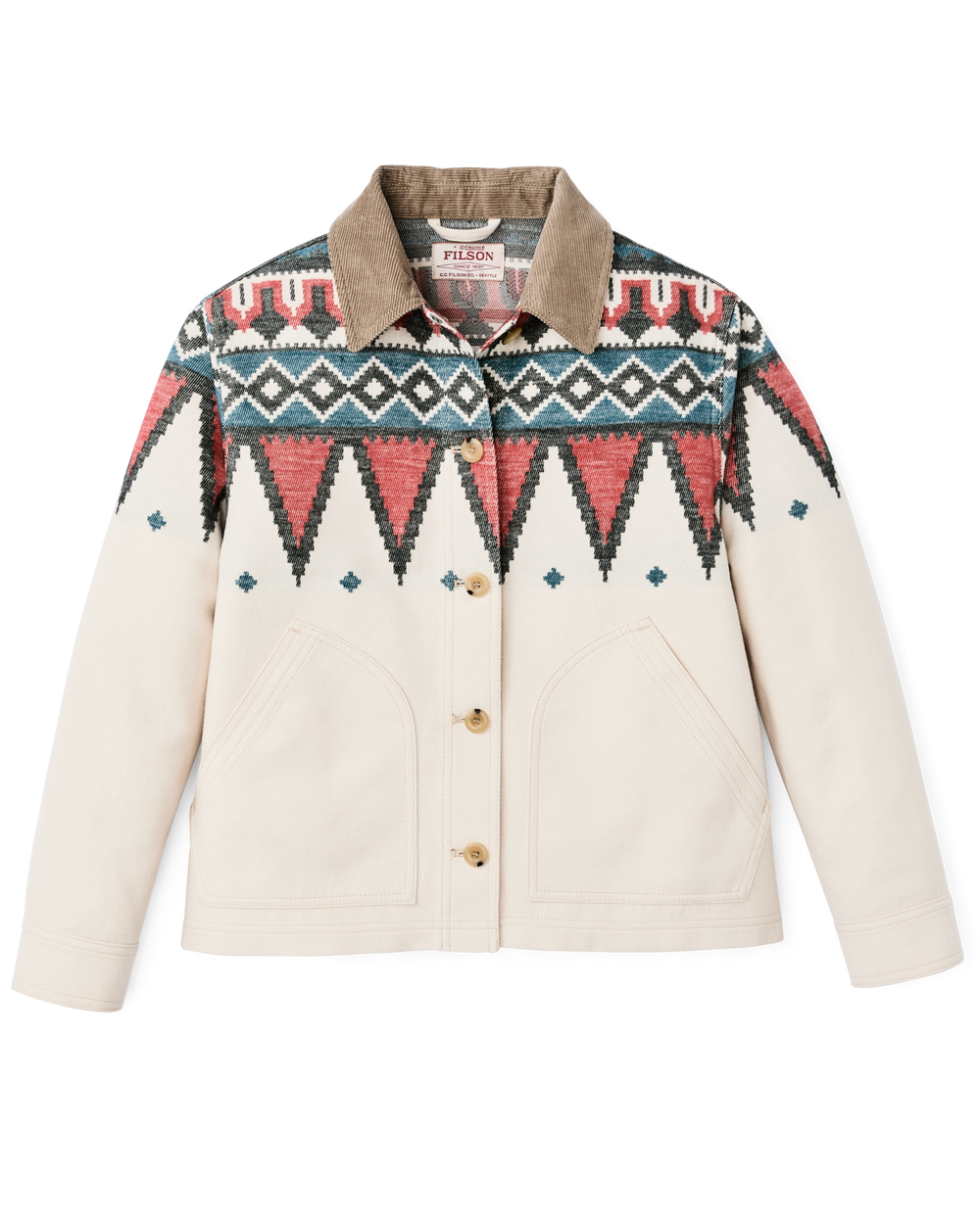 Women's Colchuck Short Jacket - Sand / Teal Multi