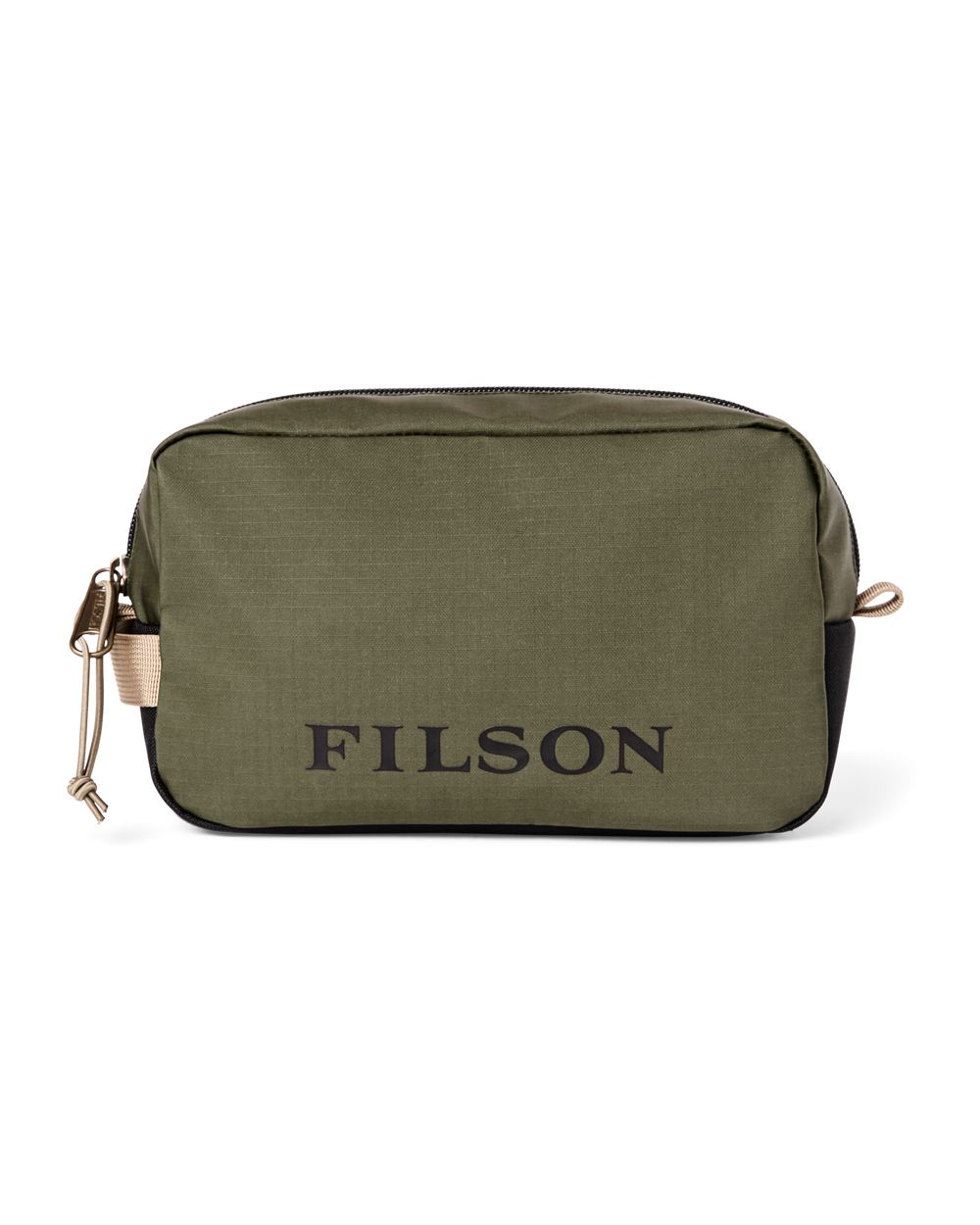 Front-facing image of the Filson All-weather Travel Pack - Olive / Black / Covert