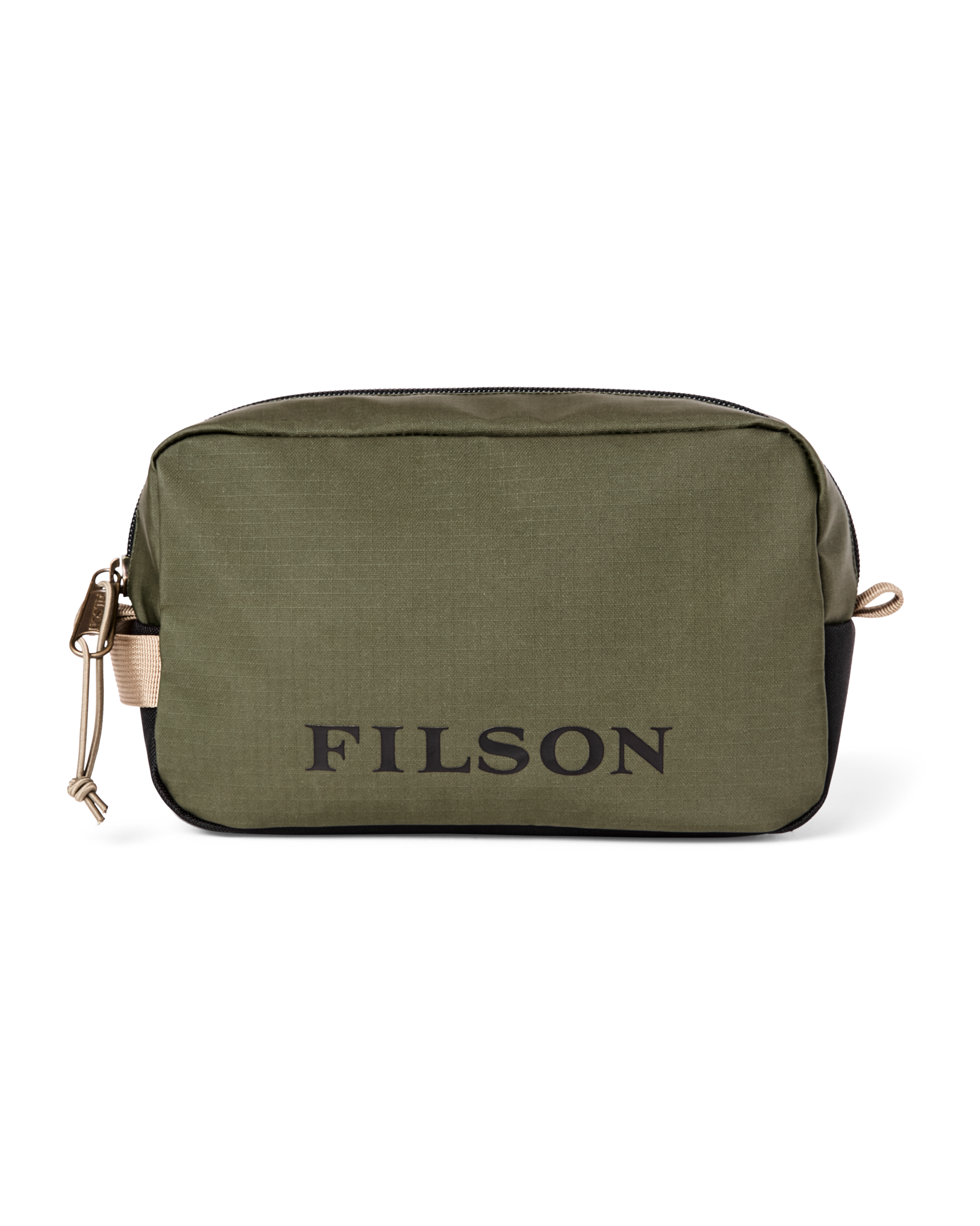 Front-facing image of the Filson All-weather Travel Pack - Olive / Black / Covert