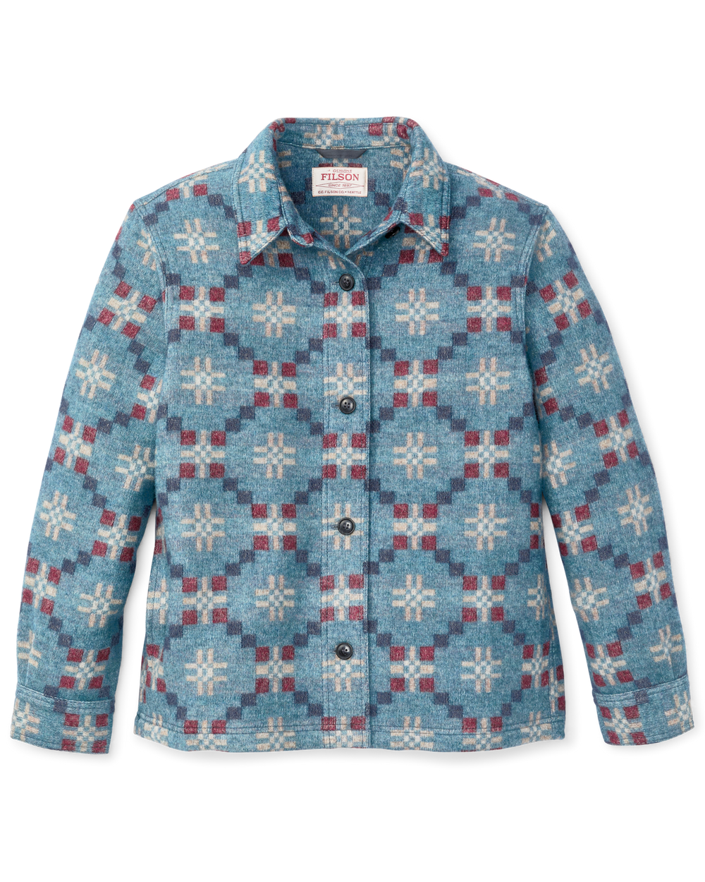 Women's Wool Overshirt - Turquoise Multicolor