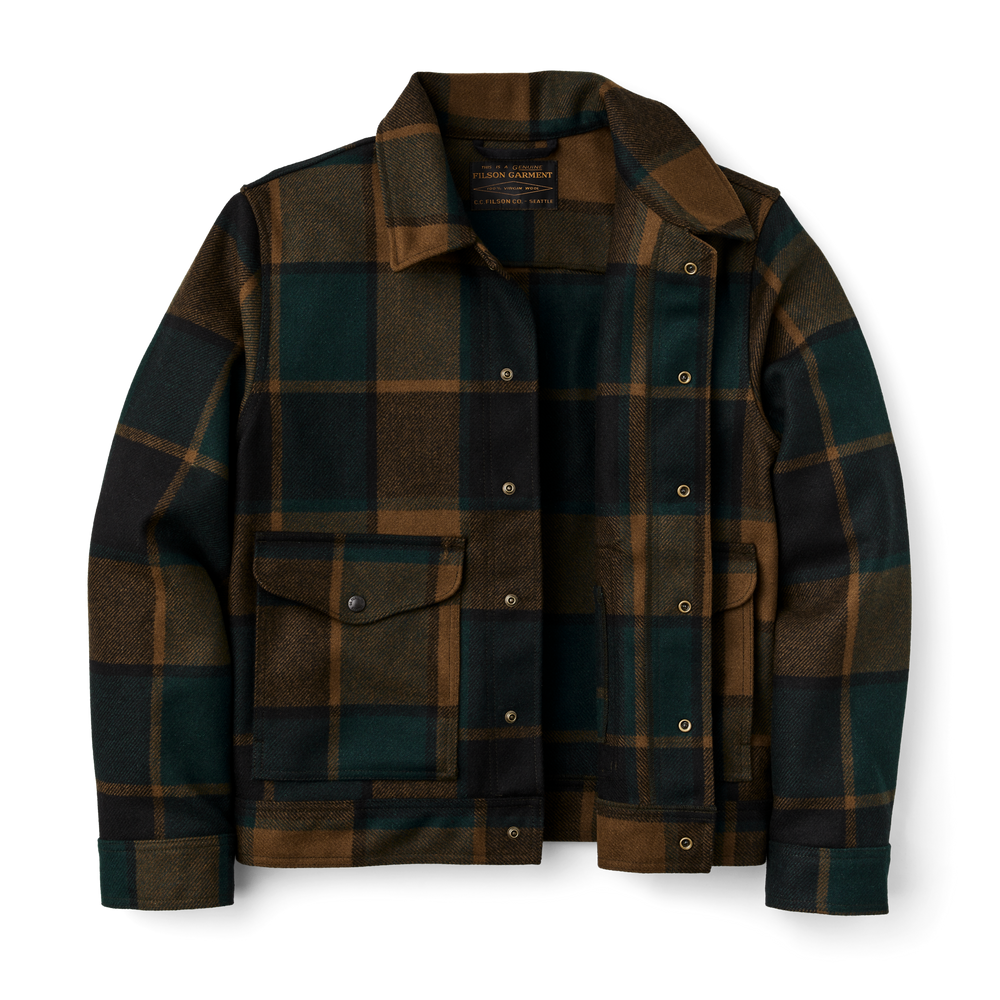Alternate view of the Filson Mackinaw Wool Work Jacket - Pine Black Plaid
