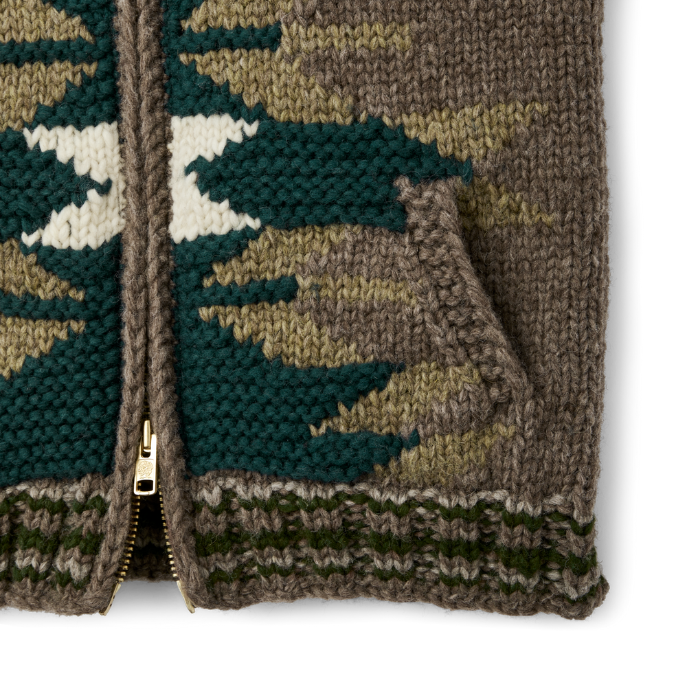 Alternate view of the Filson Women's Handmade Vest - Green/brown/tan (geo)