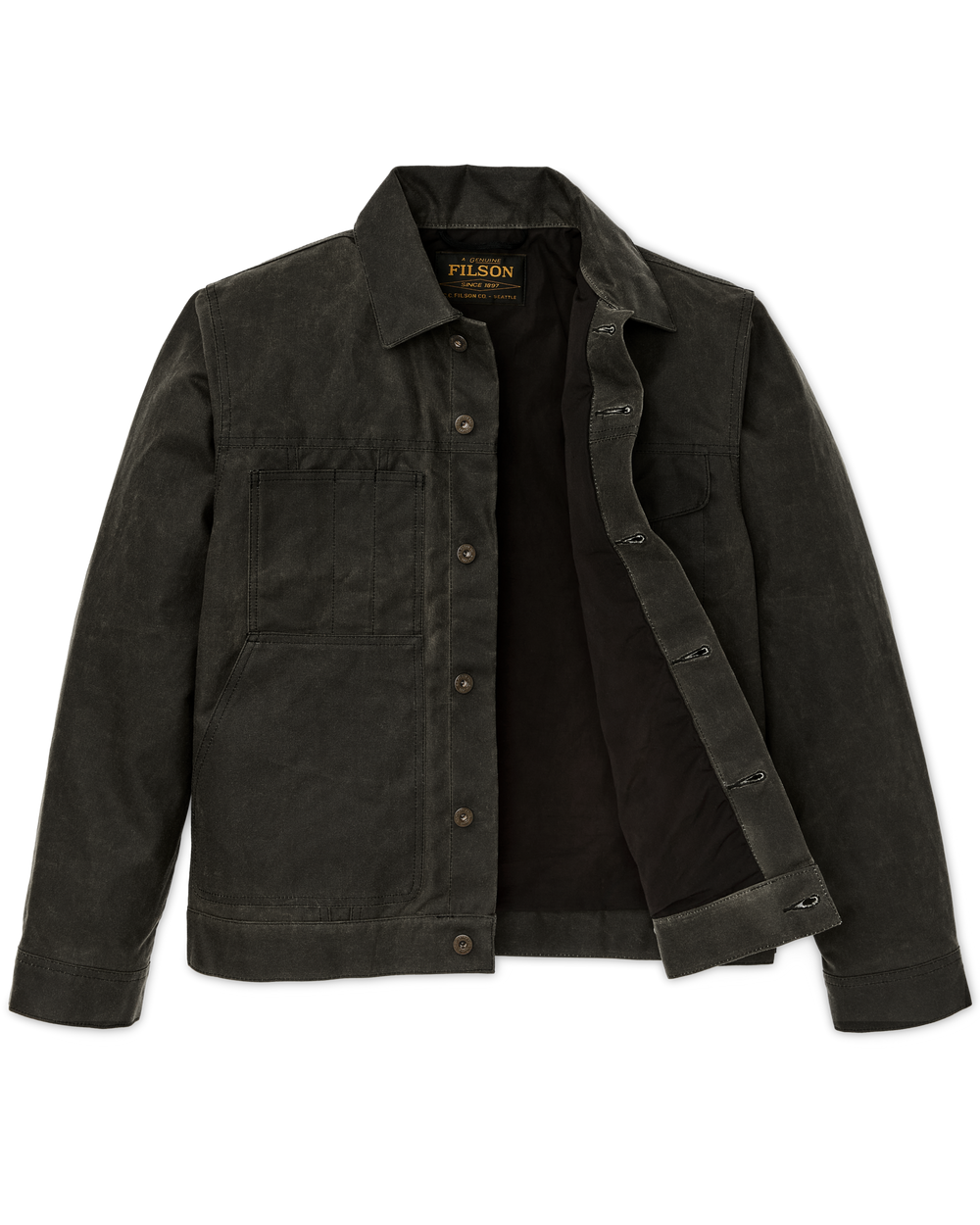 Alternate view of the Filson Tin Cloth Short Lined Cruiser Jacket - Beluga
