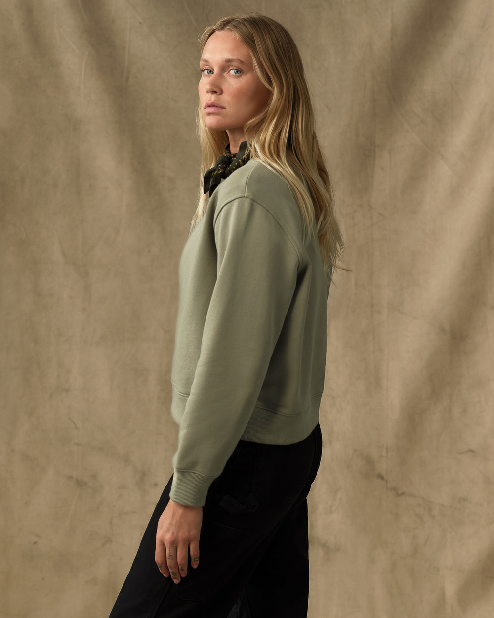 Women's French Terry Crewneck - Olive Branch