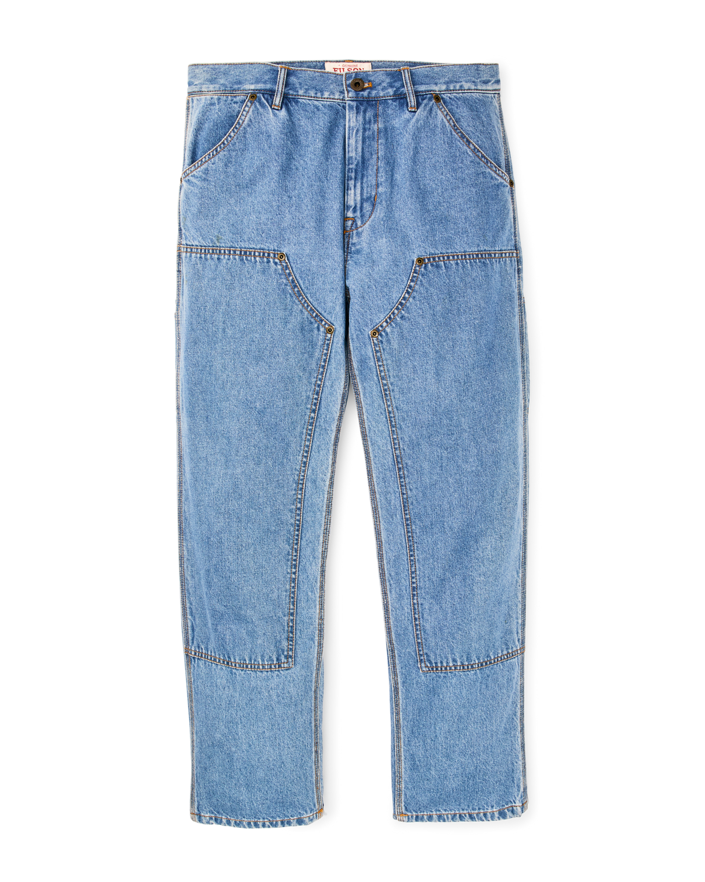Front-facing image of the Filson Women's 11-oz. Work Jeans - Medium Indigo