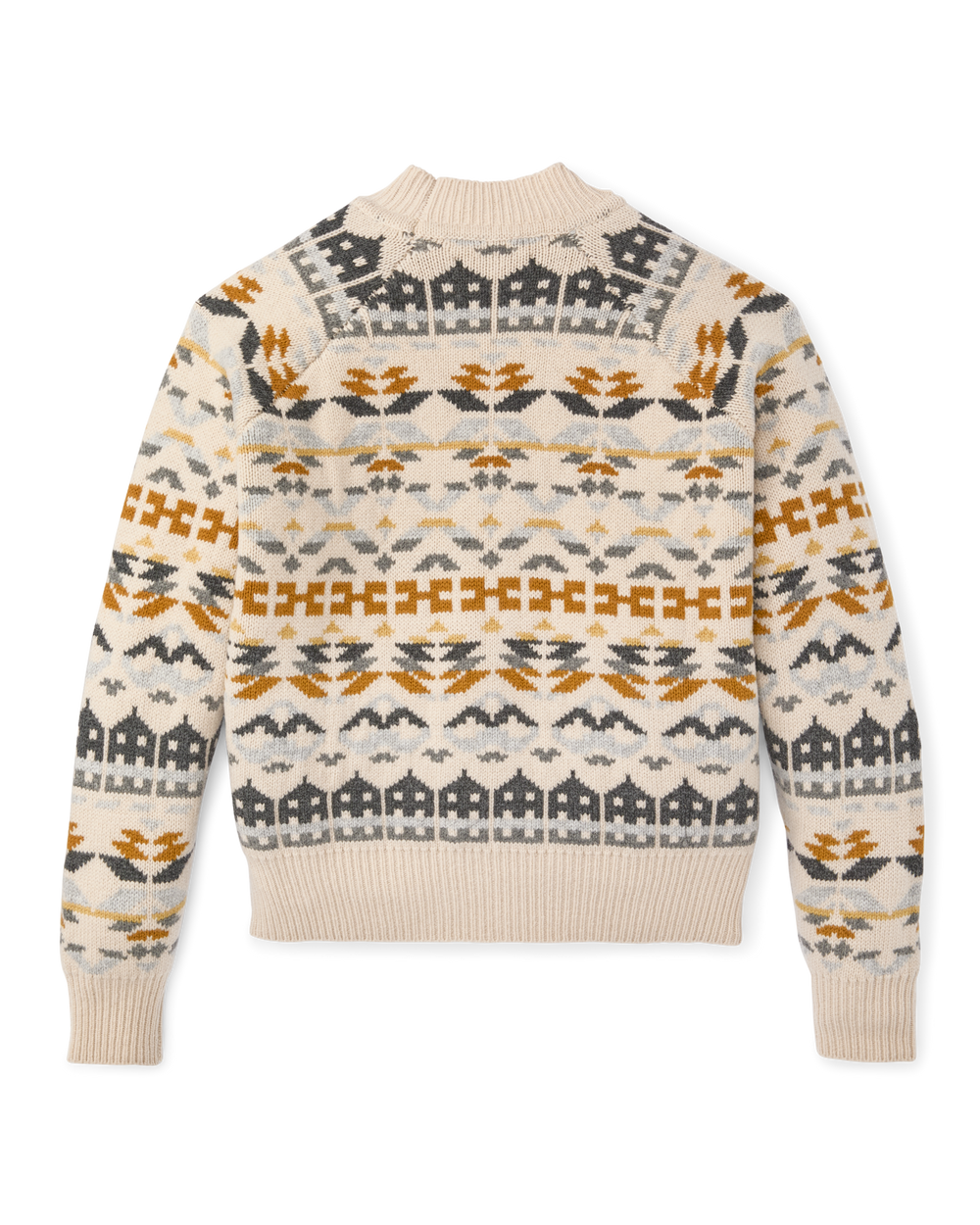 Women's Fair Isle Merino Sweater - Cream / Blue