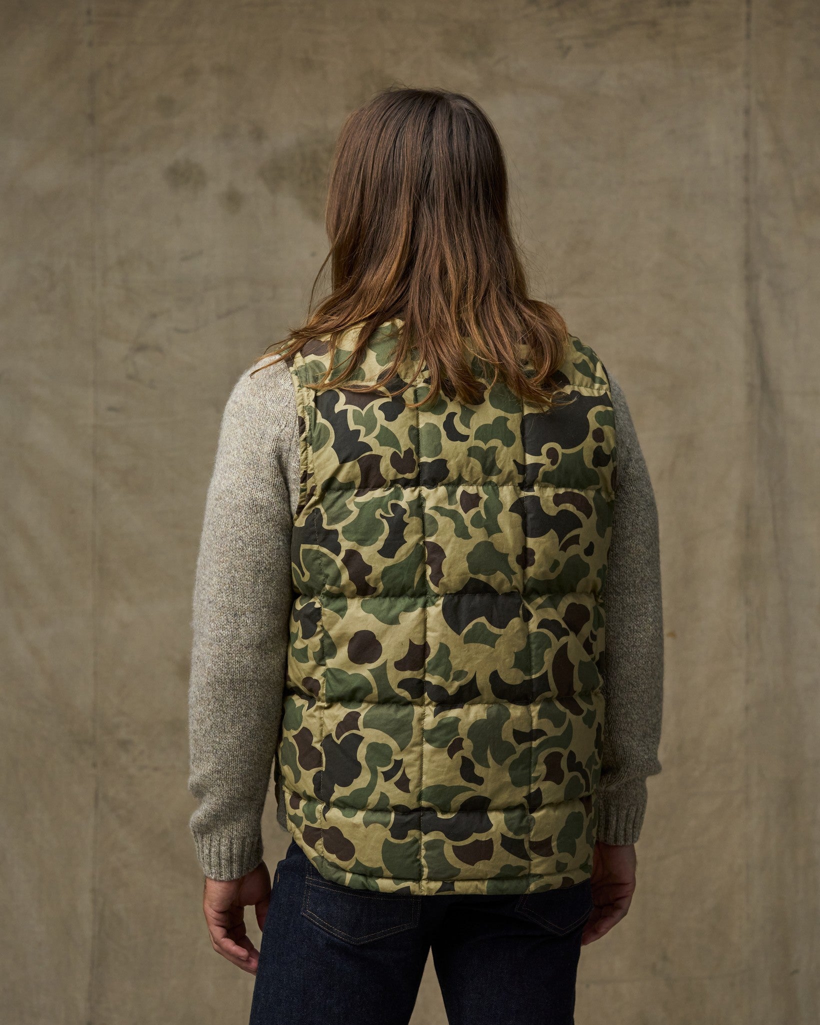 Waxed Down Vest - Tundra Shrub Camo
