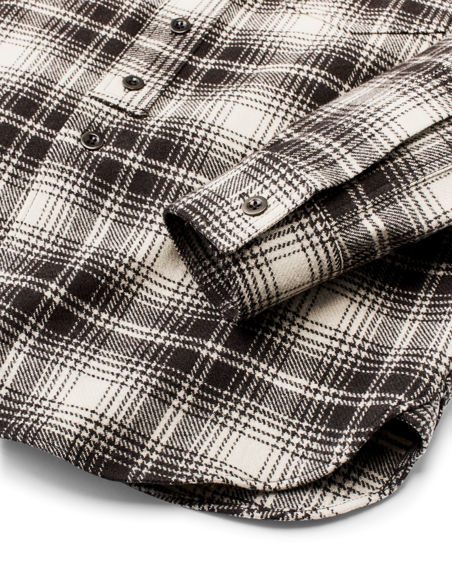 1922 Archive Wool Shirt - Cream / Dark Brown Plaid