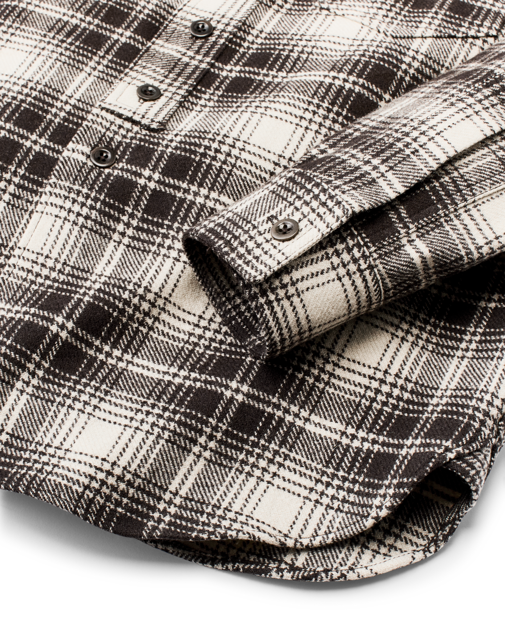 1922 Archive Wool Shirt - Cream / Dark Brown Plaid