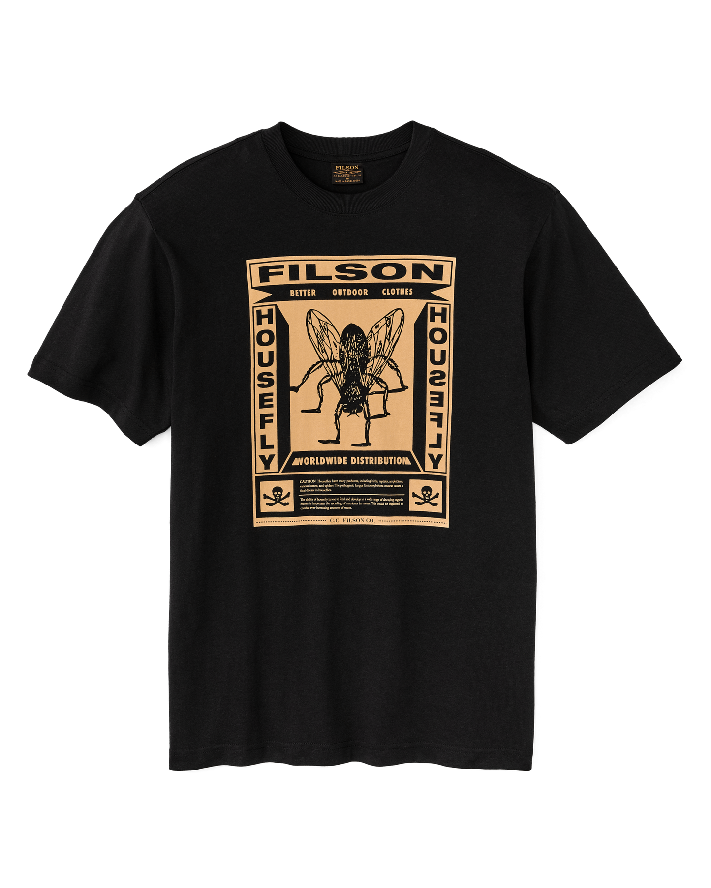 Front-facing image of the Filson Filson X Housefly Frontier Graphic T-shirt - Black / Worldwide