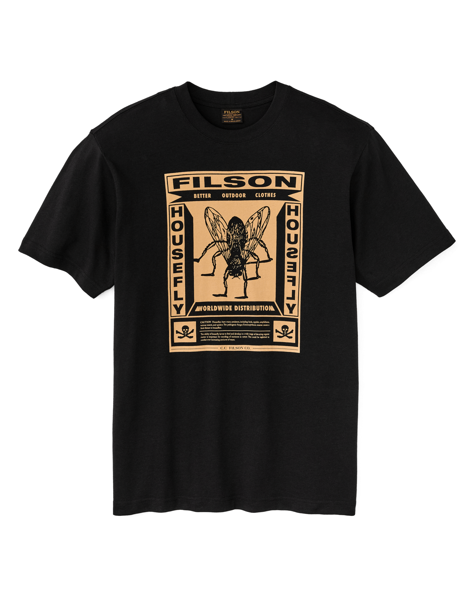 Front-facing image of the Filson Filson X Housefly Frontier Graphic T-shirt - Black / Worldwide