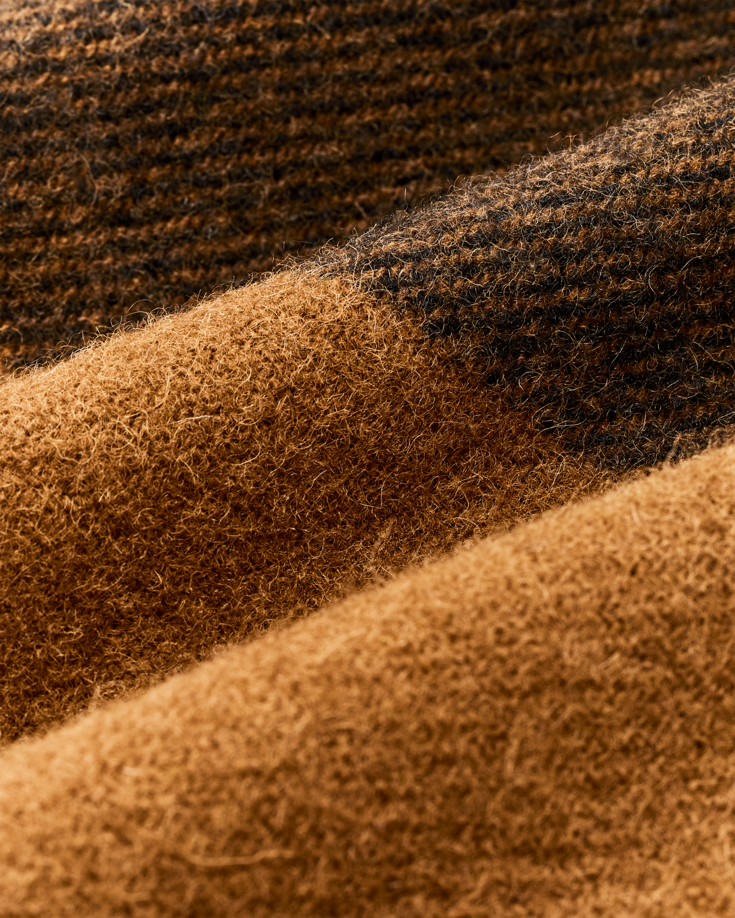 Women's Wool Long Cruiser Coat - Whiskey / Black Stripe