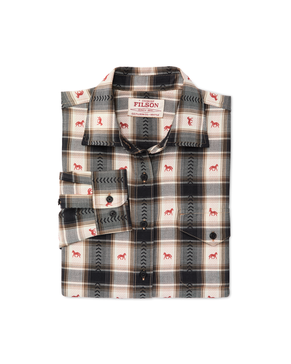 Women's Ranch Shirt - Cream Print