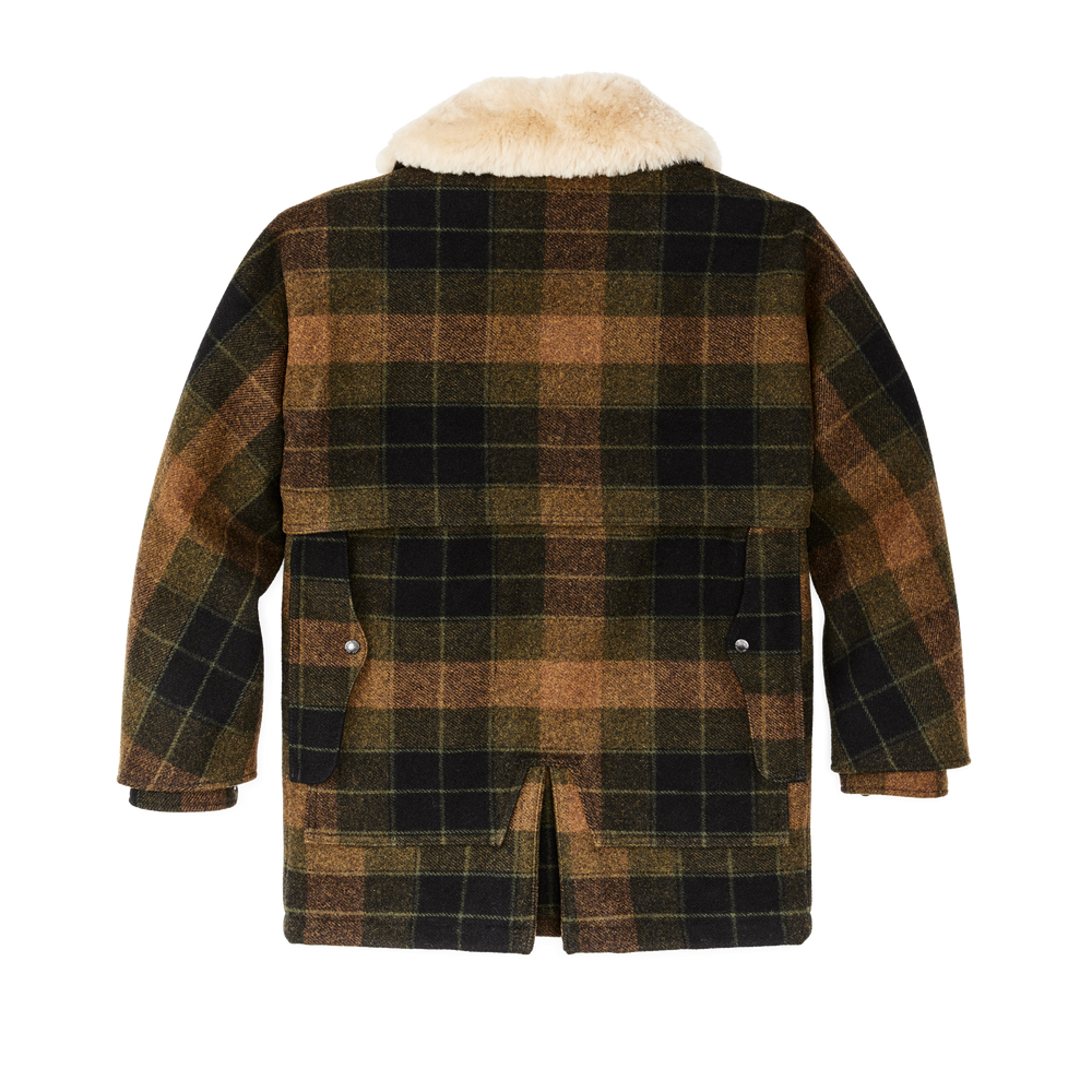 Alternate view of the Filson Lined Mackinaw Wool Packer Coat - Loden Heather Plaid