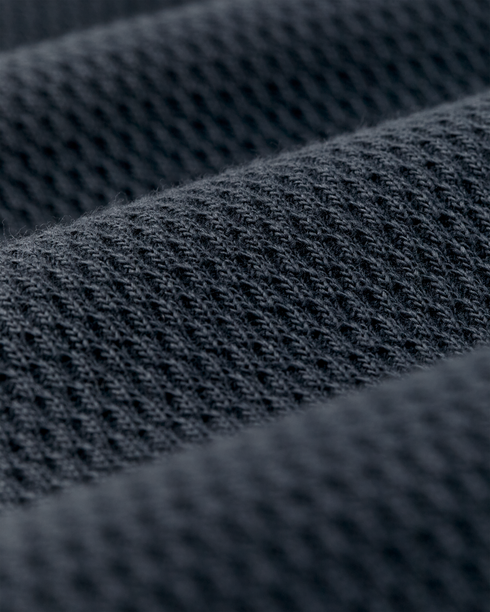 Waffle Knit Henley - Blue Mussel