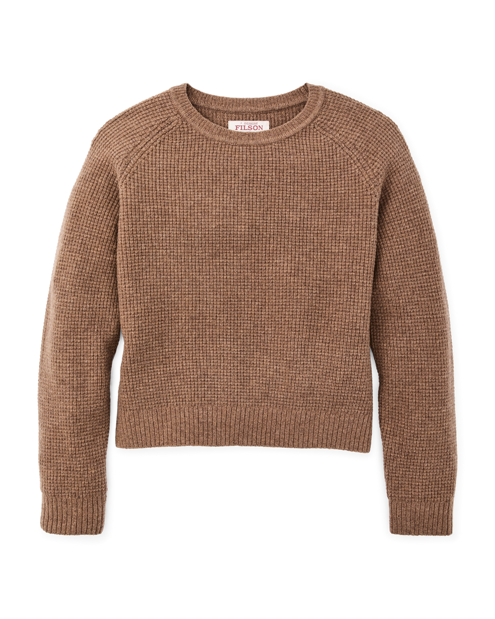 Women's Waffle Knit Merino Sweater - Brown Heather