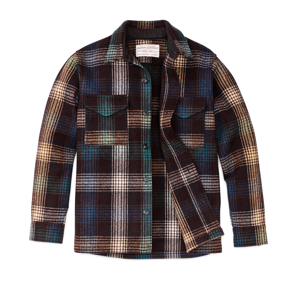 Alternate view of the Filson Mackinaw Wool Jac-shirt - Black Coffee Multi Plaid
