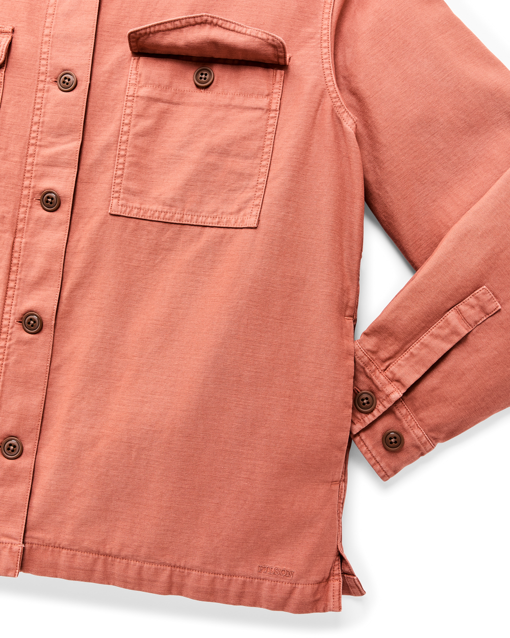 Alternate view of the Filson Women's Reverse Sateen Jac-shirt - Copper Brown