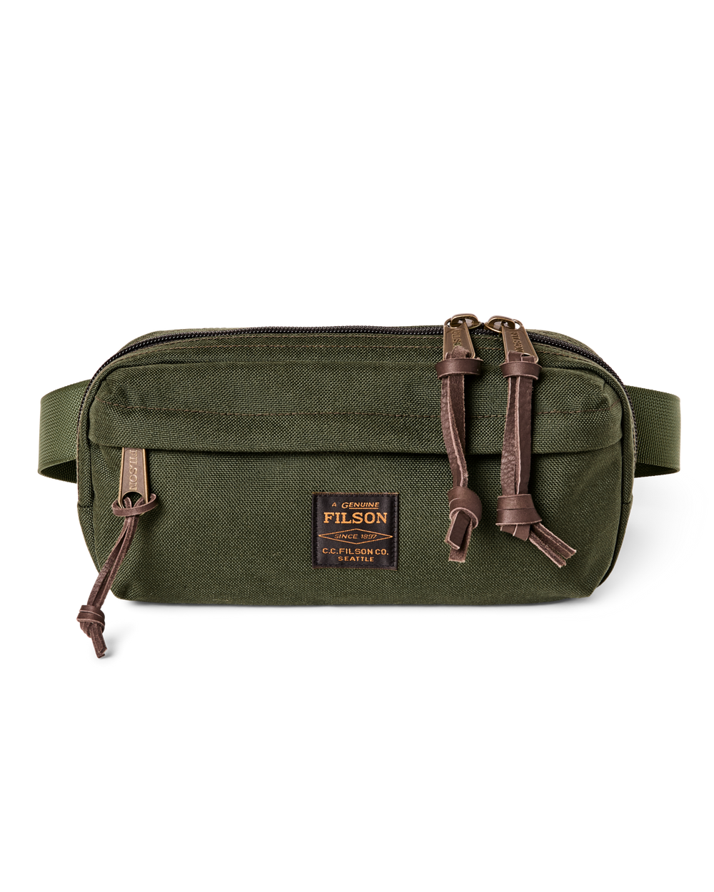 Front-facing image of the Filson Dryden Crossbody Bag - Otter Green