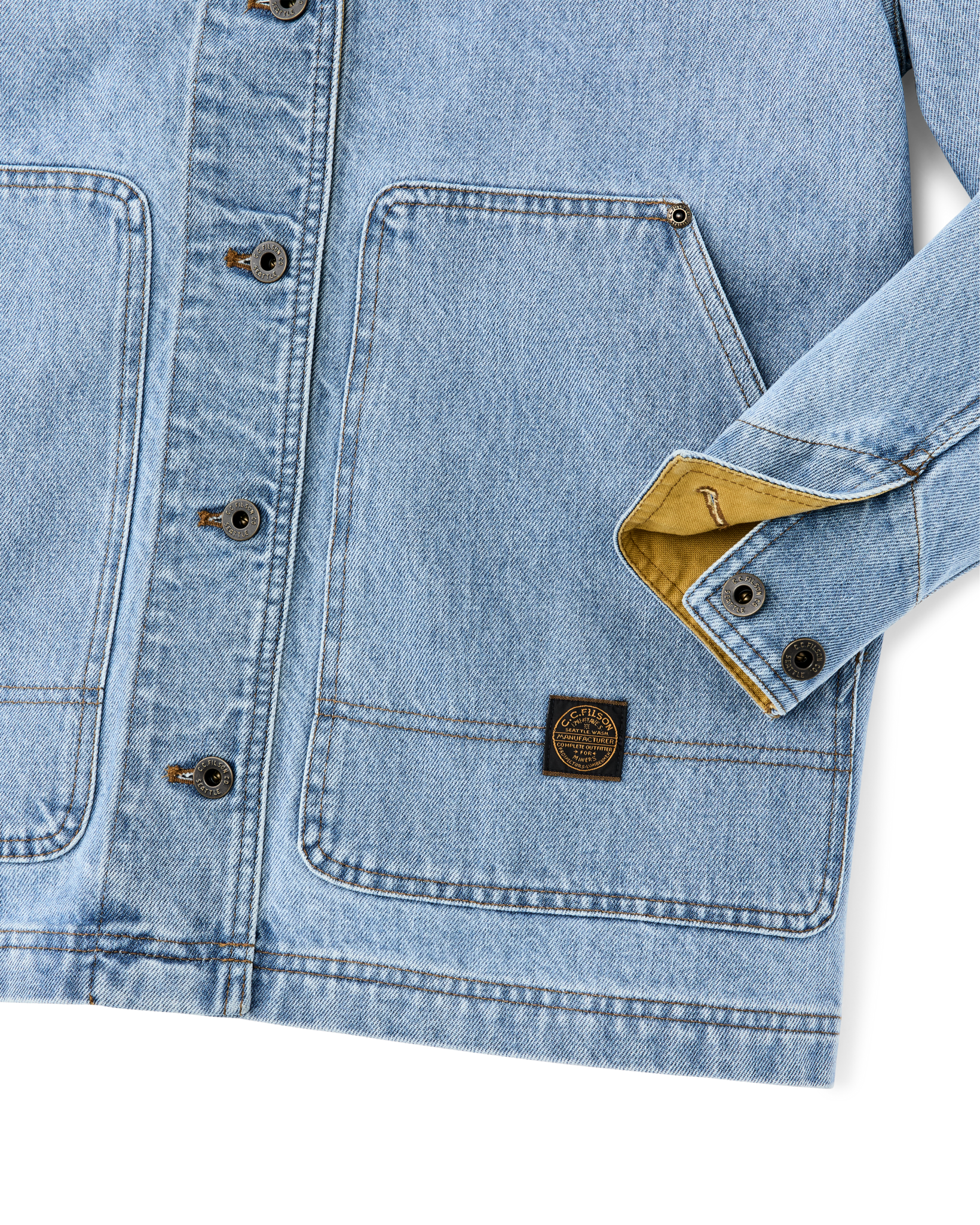 Women's Denim Barn Coat - Stone Wash Indigo