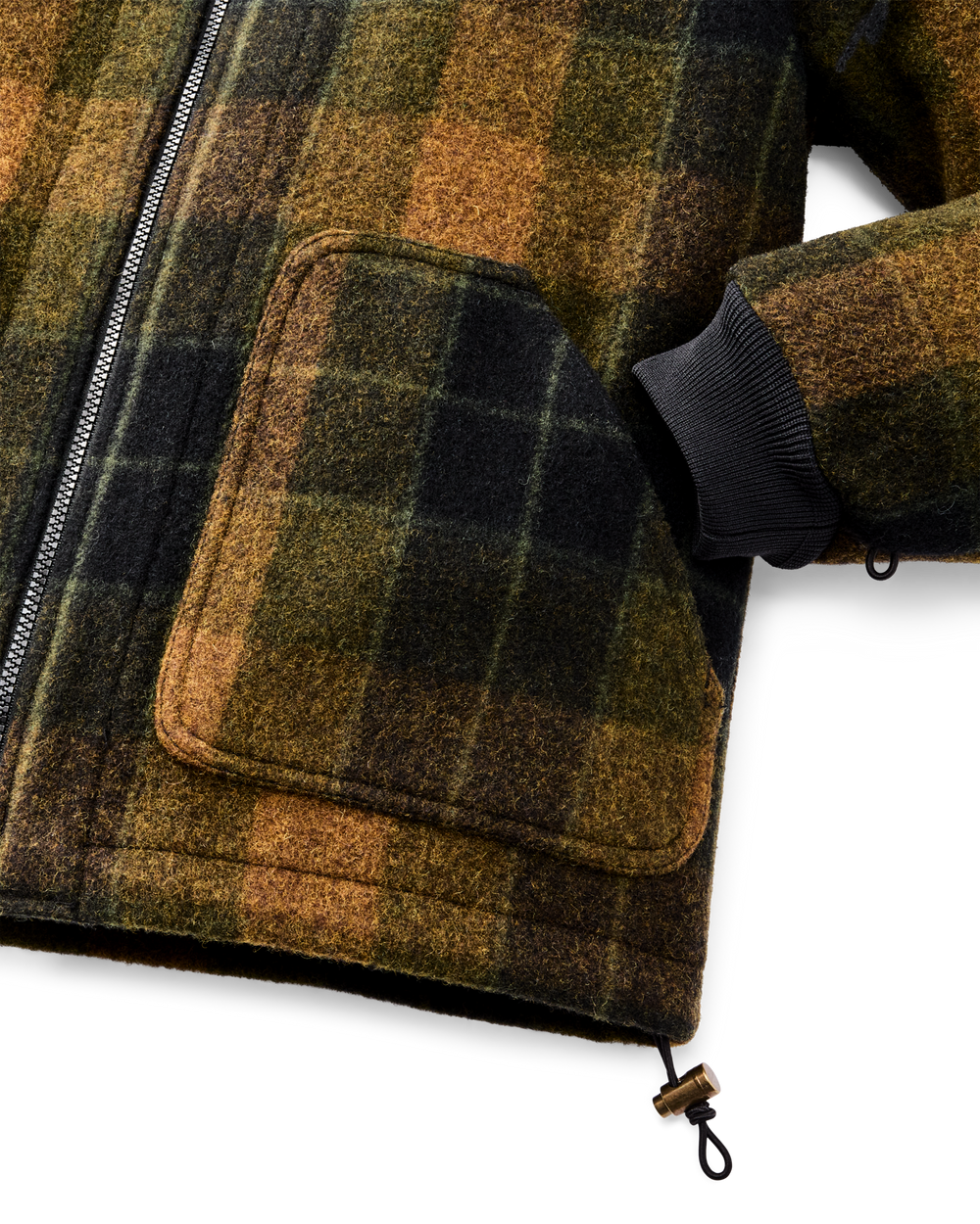 Wool Jacket Liner - Loden Heather Plaid