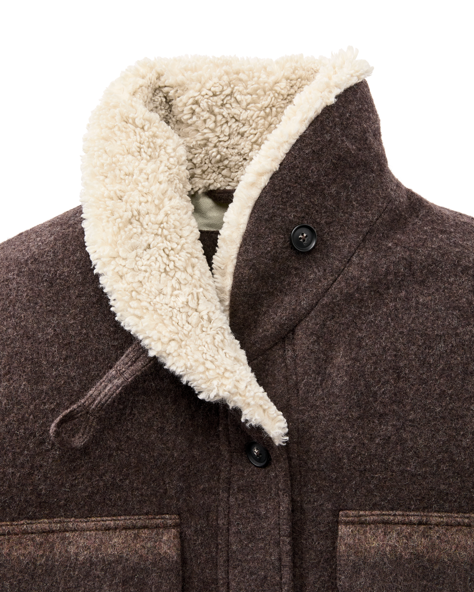 Women's Kodiak Shawl Collar Coat - Brown / Yellow Stripe