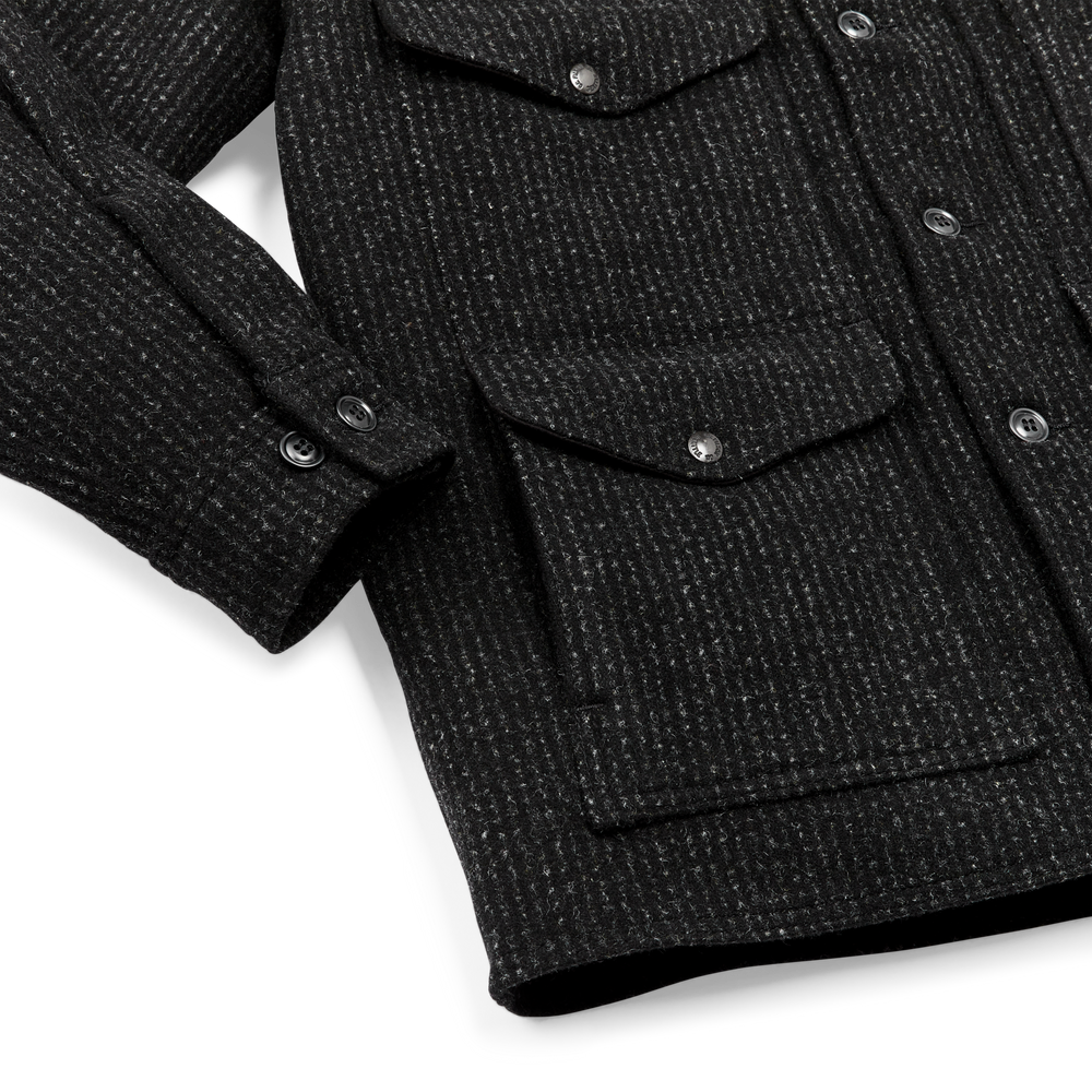 Alternate view of the Filson Chris Stapleton Signature Mackinaw Wool Cruiser - Black Charcoal / Rope Stripe