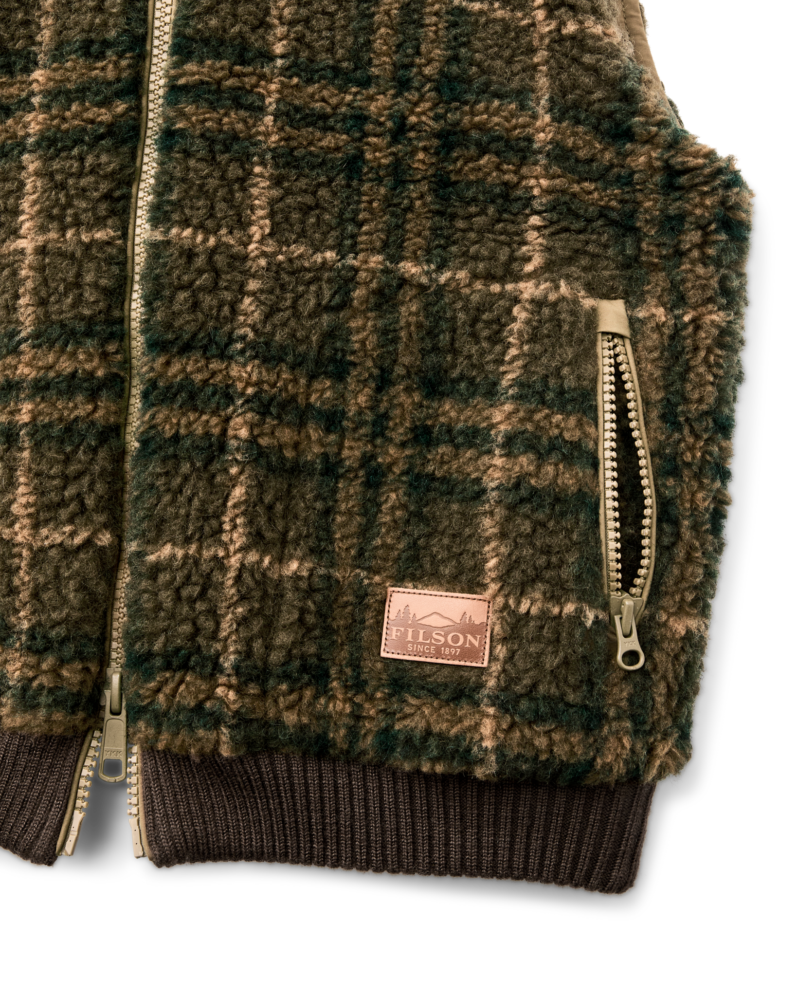 Women's Reversible Woolly Fleece Vest - Tan