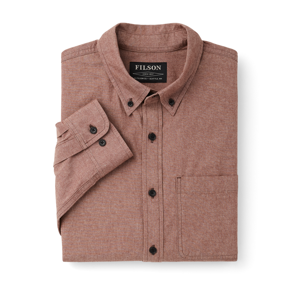 Alternate view of the Filson Chambray Button-down Shirt - Rust Chambray