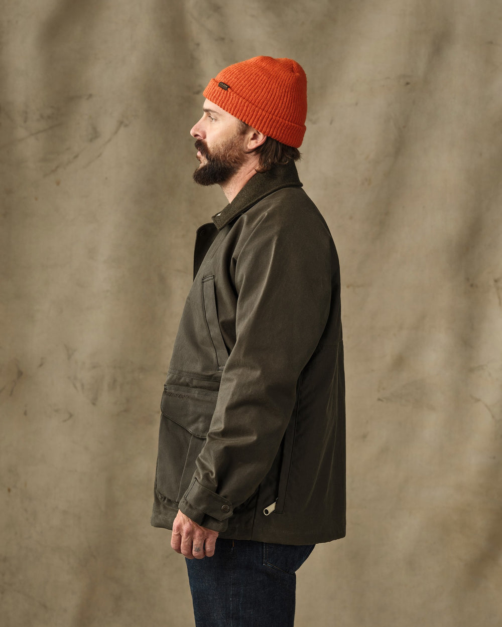 Lined Tin Cloth Field Jacket - Otter Green