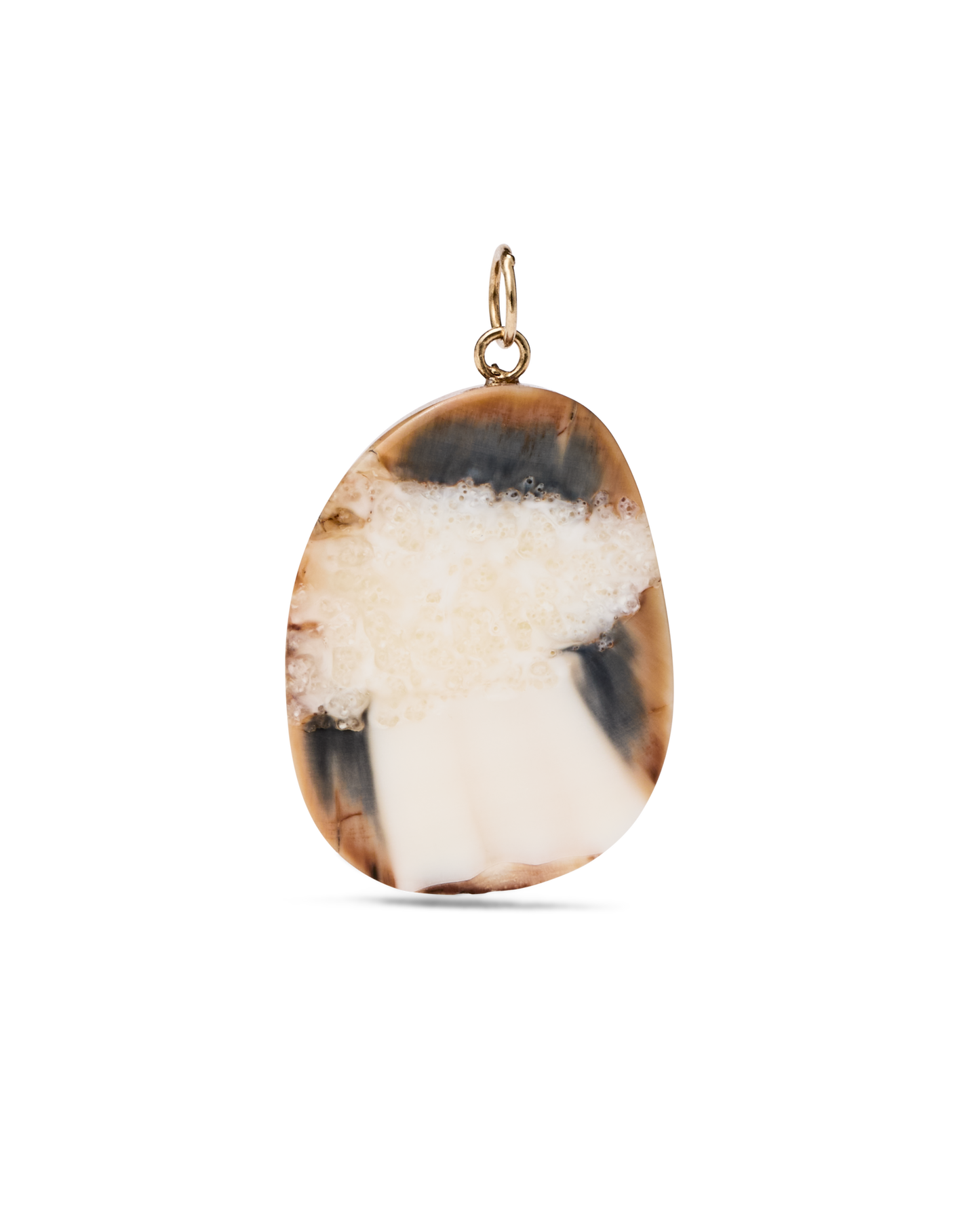 Ivory Jacks  14k Fossil Tusk Pendant - 14kyg