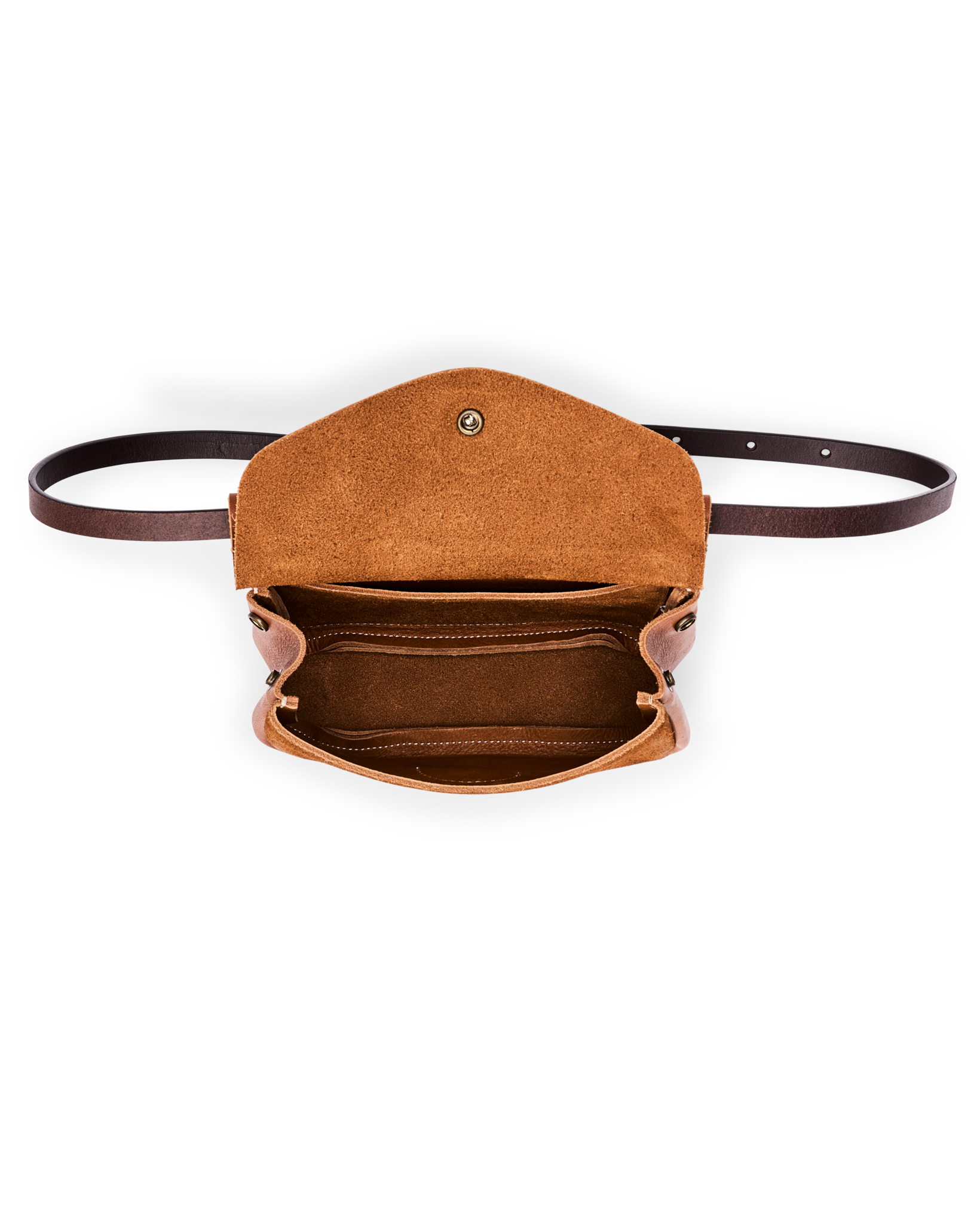 Suede Leather Convertible Field Bag - Saddle Brown