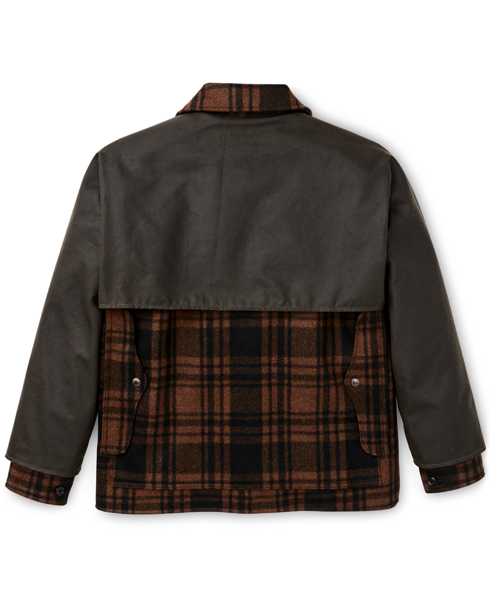 Alternate view of the Filson Mackinaw Wool Caped Cruiser Jacket - Brick Plaid