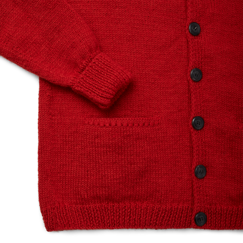 Alternate view of the Filson Handmade Lightweight Mckinley Cardigan  - Red