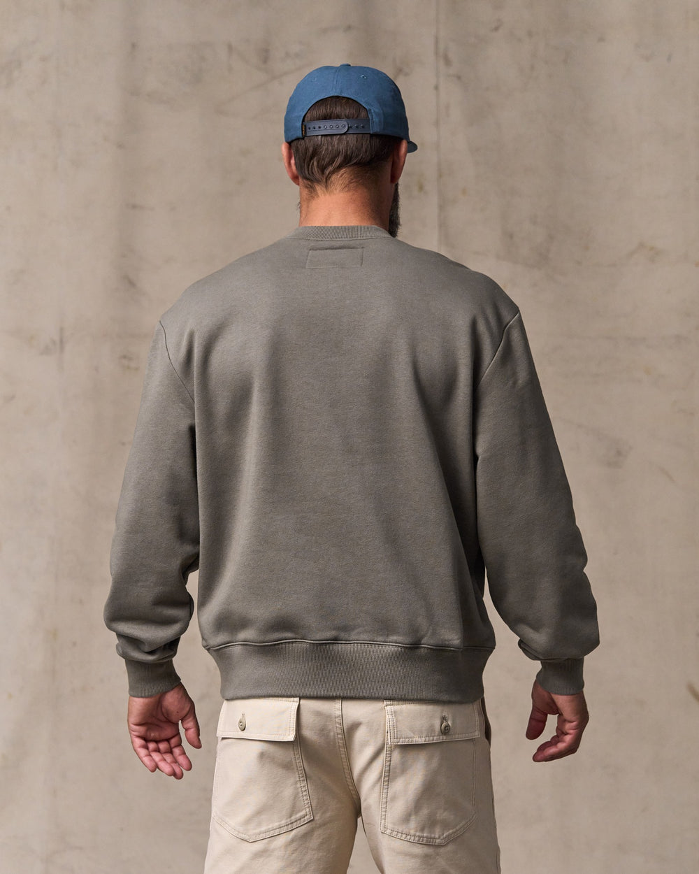 image of a model wearing Filson's Northwest Crewneck Sweatshirt - Hawk Brown