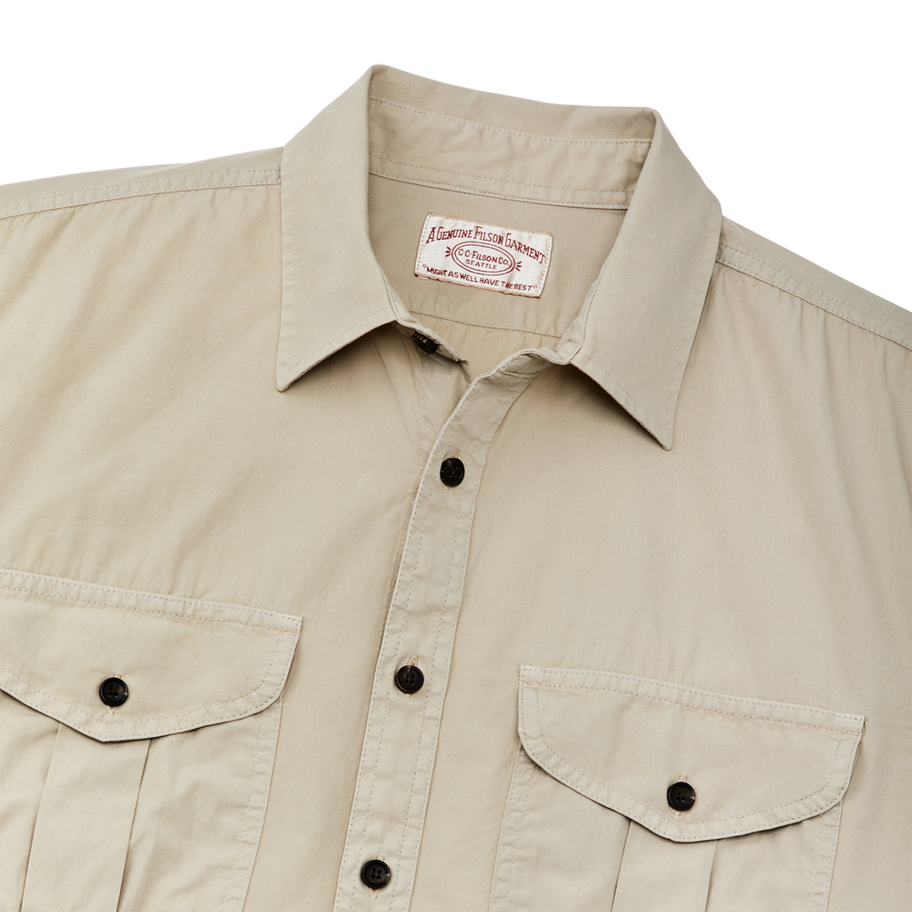 Alternate view of the Filson Filson's Washed Short Sleeve Feather Cloth Shirt - River Rock