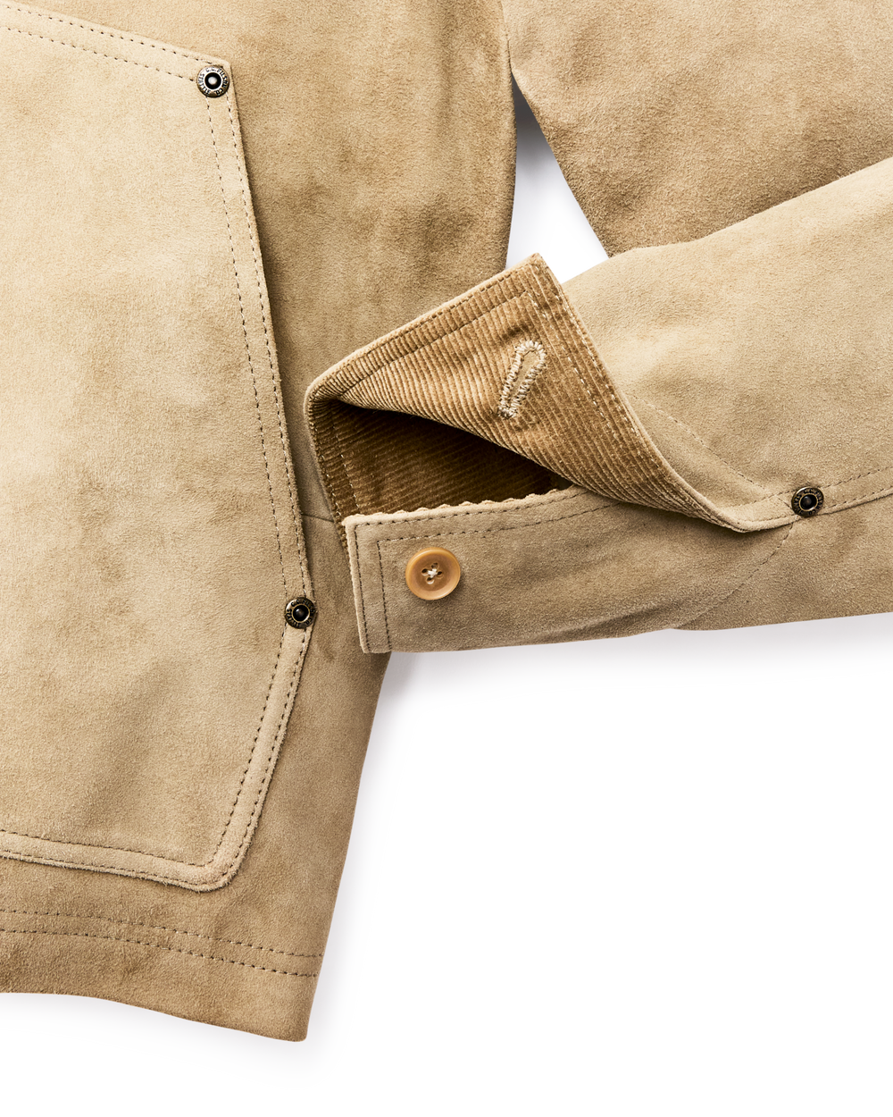 Alternate view of the Filson Women's Short Suede Barn Jacket - Light Gray