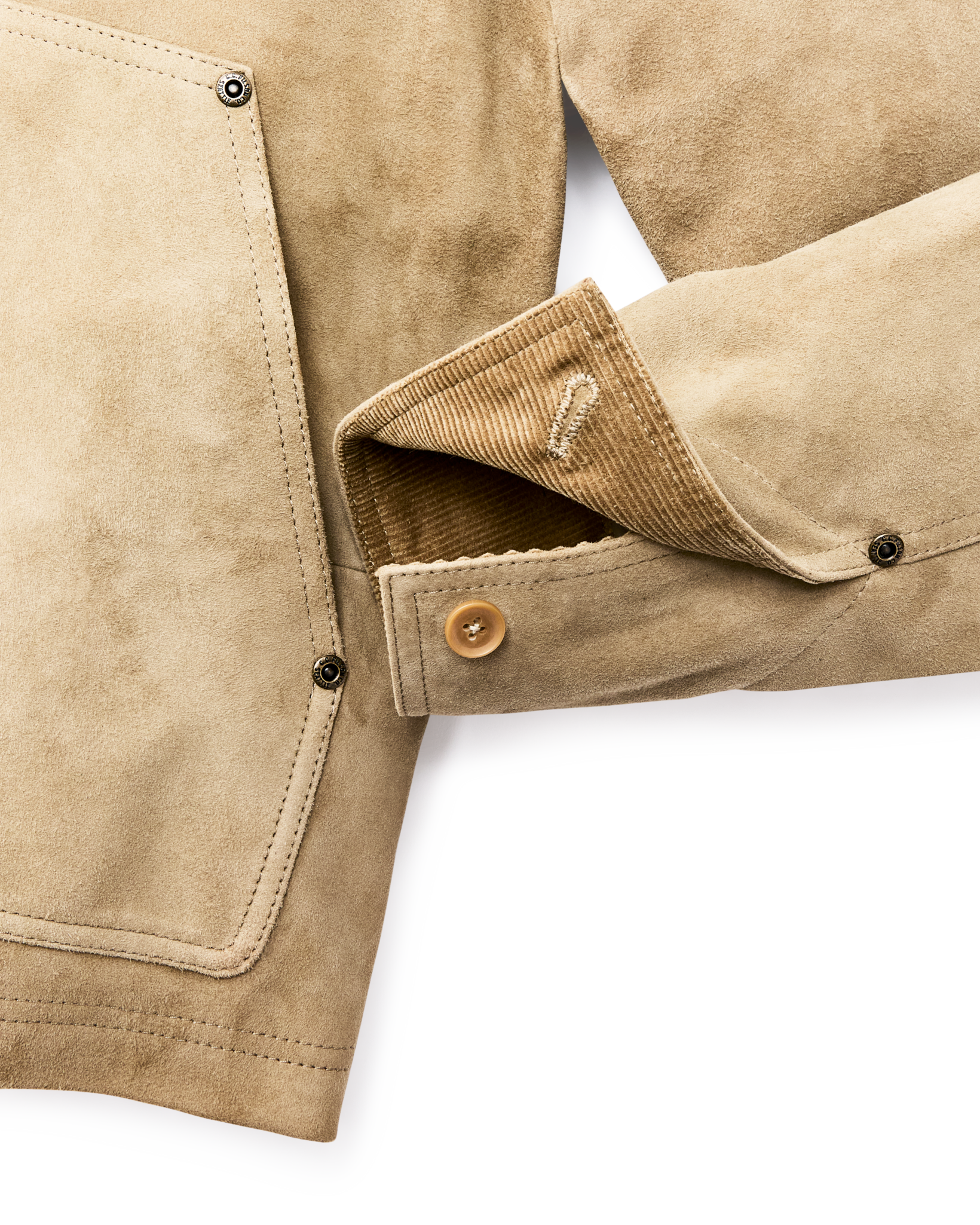 Alternate view of the Filson Women's Short Suede Barn Jacket - Light Gray