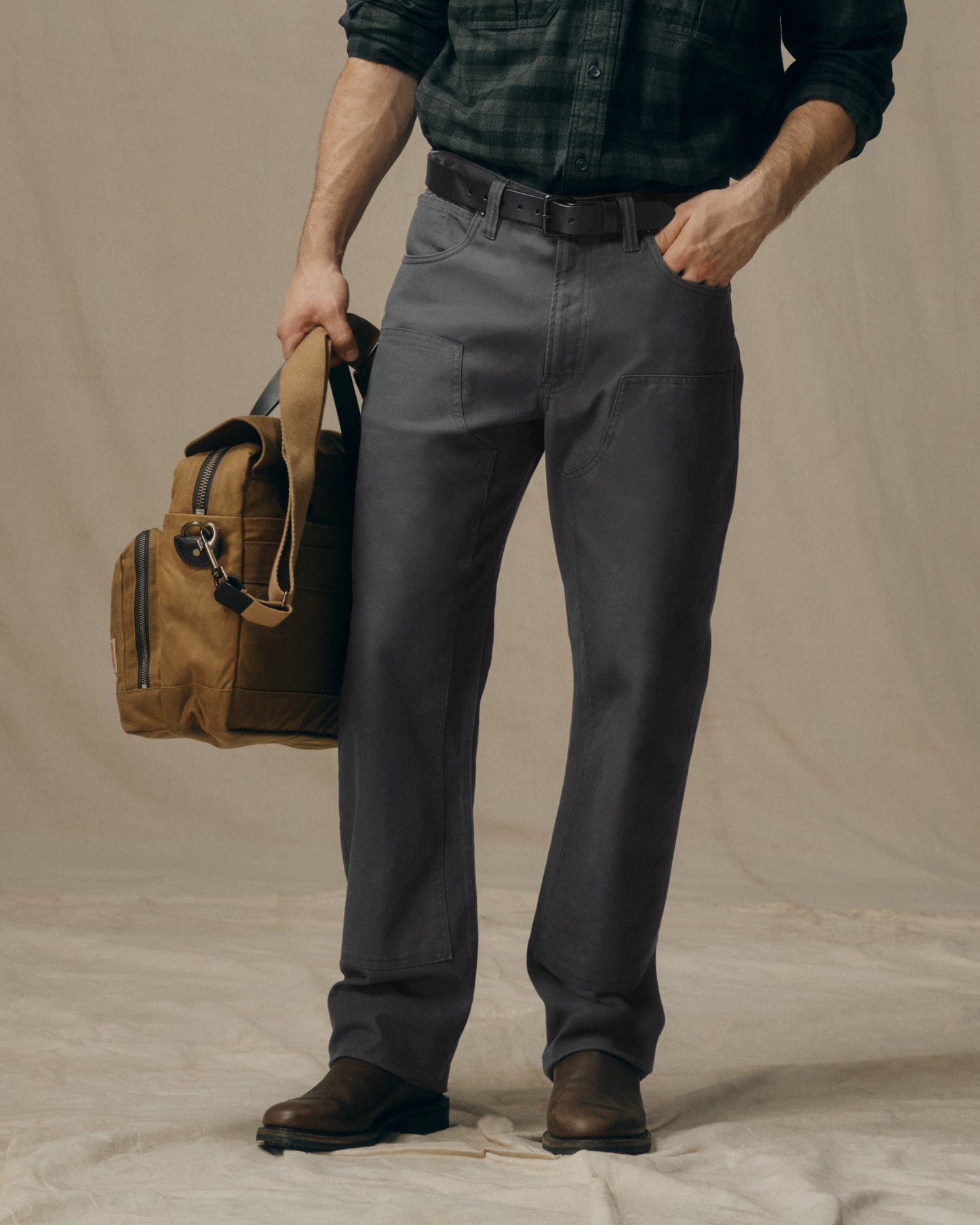 Dry Tin Double Front Pants - Raven