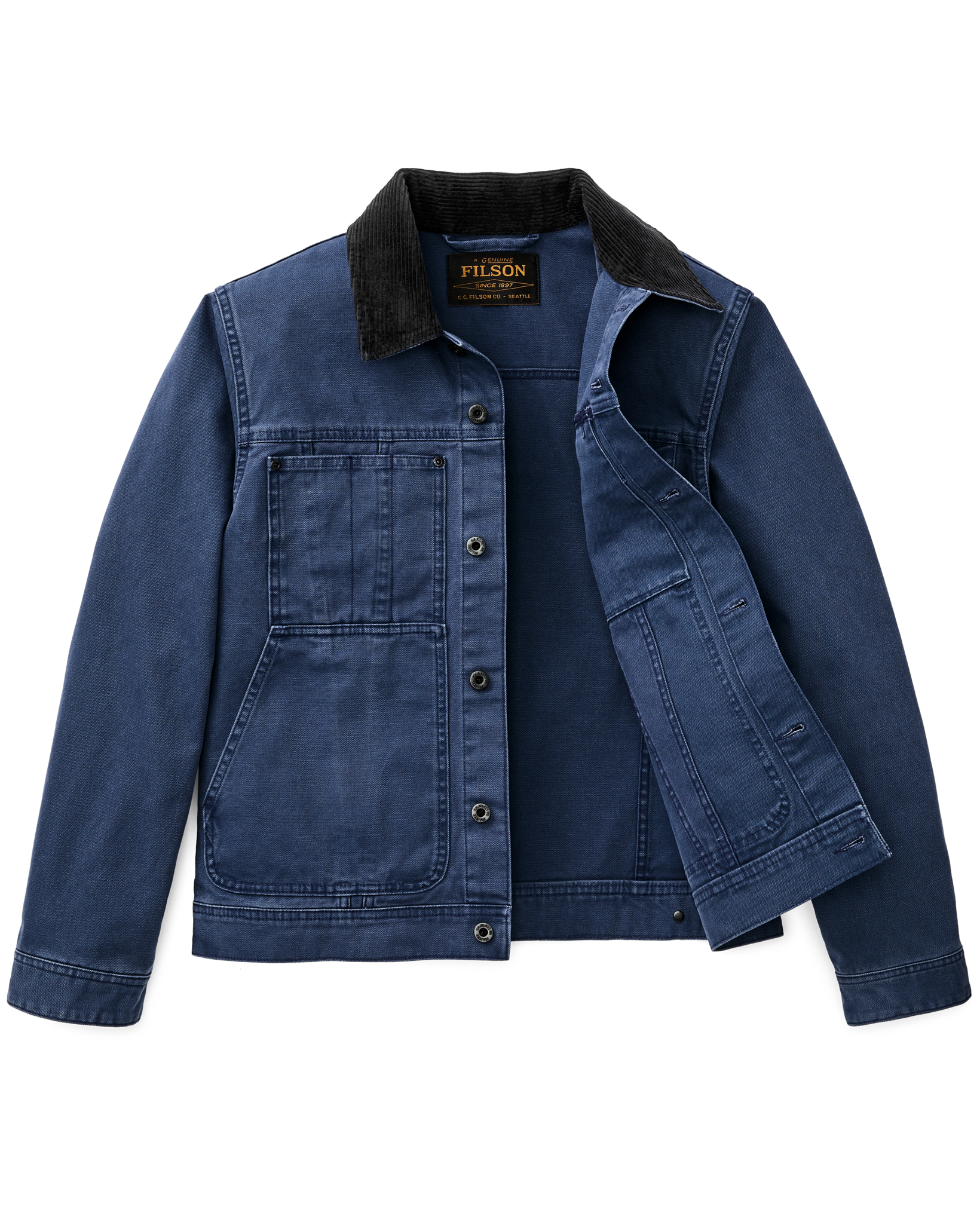 Alternate view of the Filson Rustic Canvas Short Cruiser Jacket - Indigo