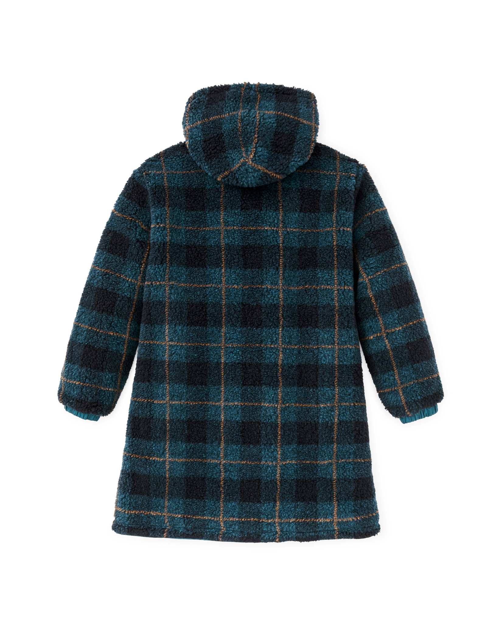 Women's Reversible Woolly Fleece Coat - Dark Teal