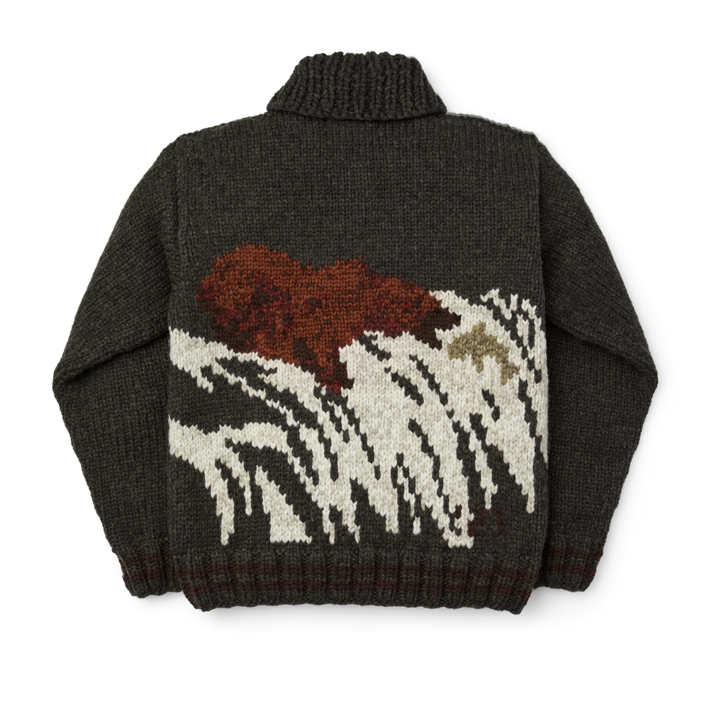 Alternate view of the Filson Handmade Sweater - Dark Green Heather