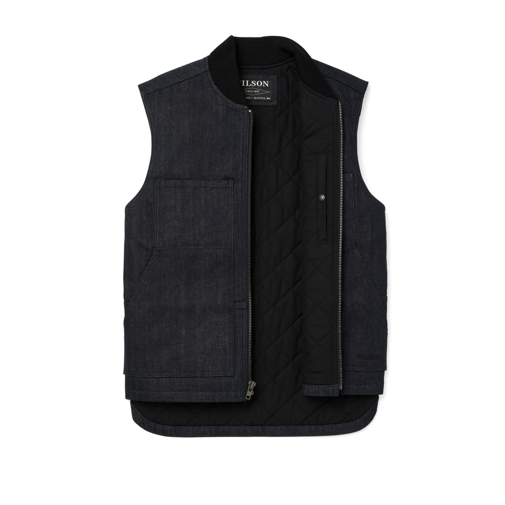 Alternate view of the Filson Denim Insulated Work Vest - Raw Indigo