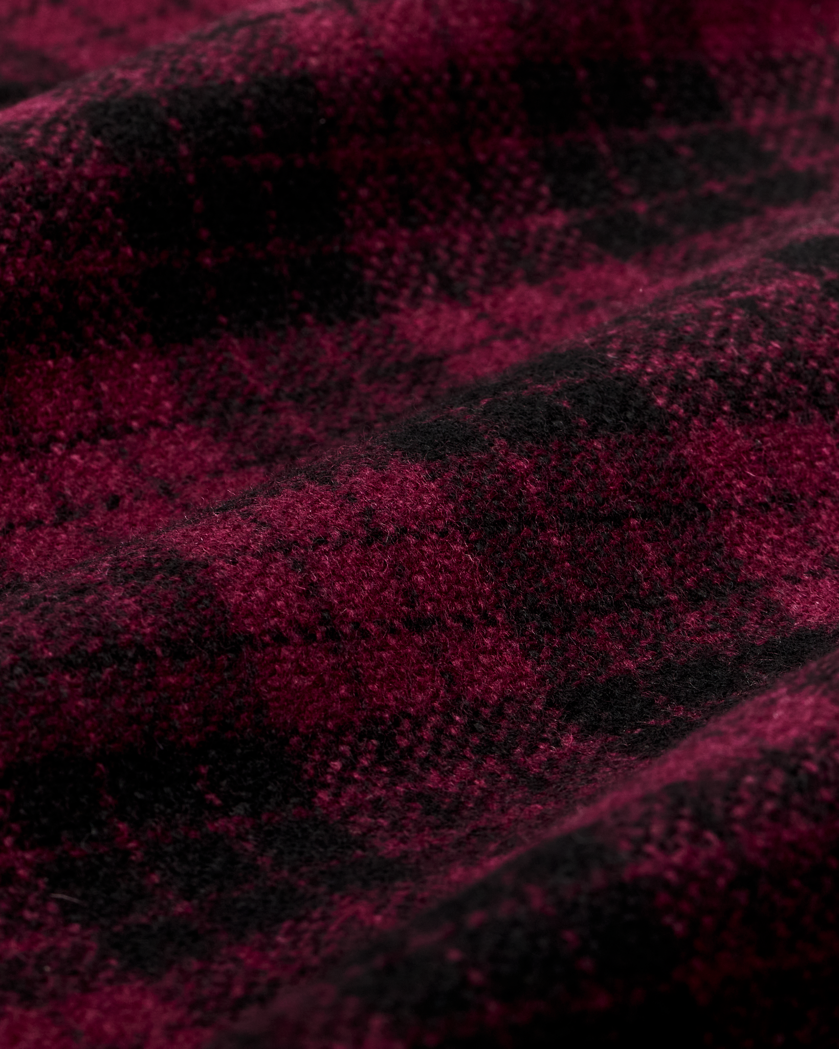 1922 Archive Wool Shirt - Deep Crimson / Black Plaid