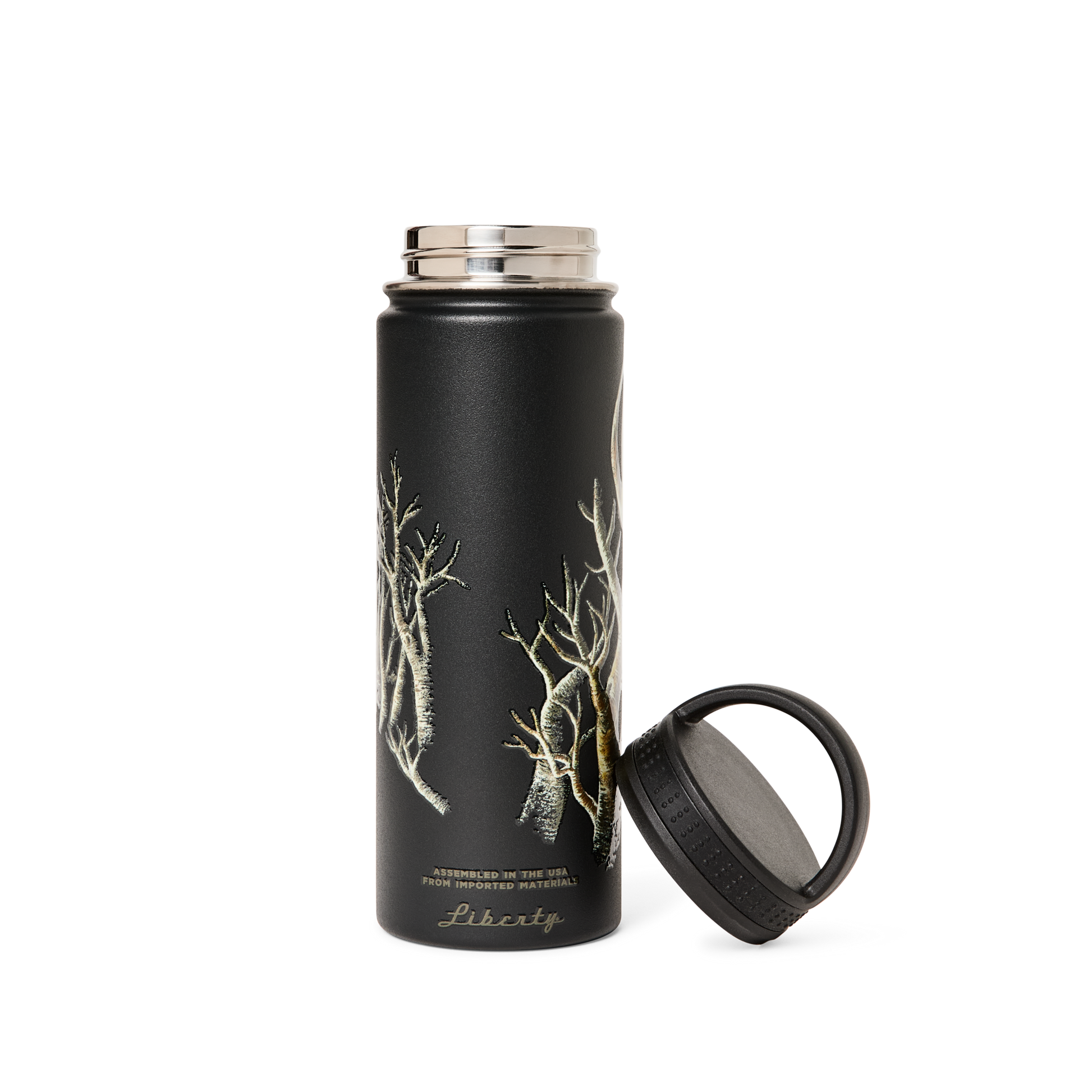 Alternate view of the Filson Insulated Water Bottle - Black / Deer Woods