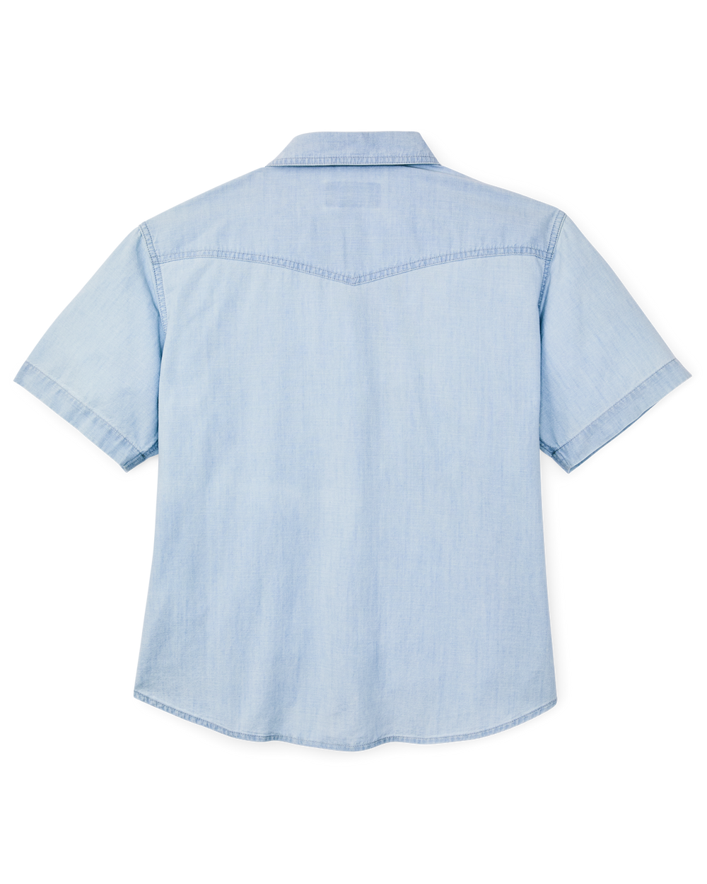 Women's Short Sleeve Chambray Western Shirt - Light Indigo