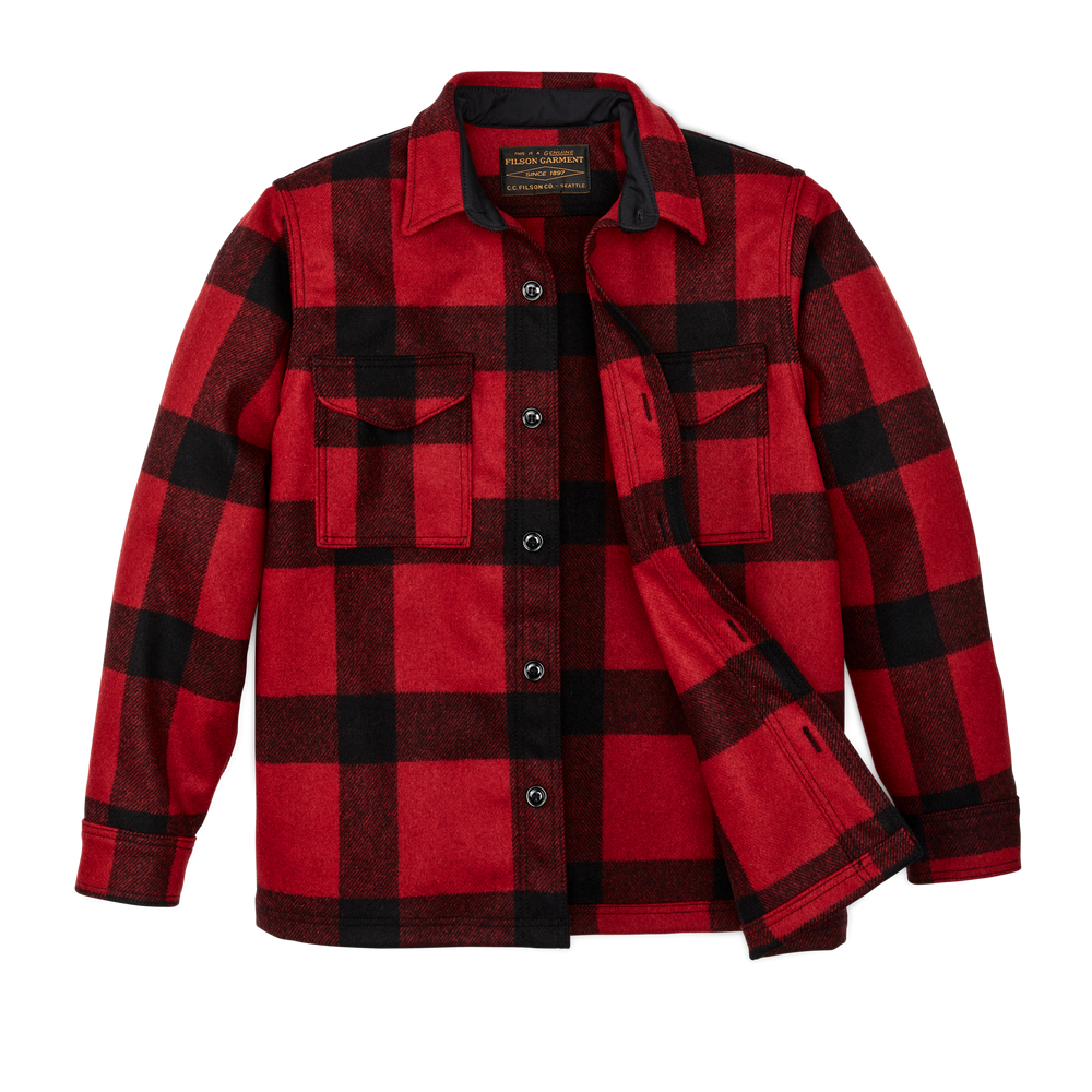 Alternate view of the Filson Mackinaw Wool Jac-shirt - Red / Black Plaid