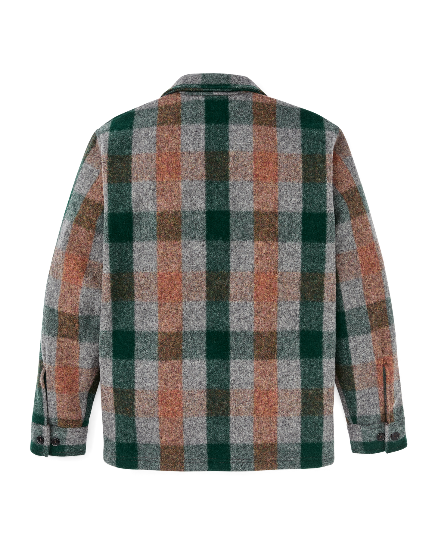 Mackinaw Wool Jac-shirt - Green / Orange / Gray Plaid