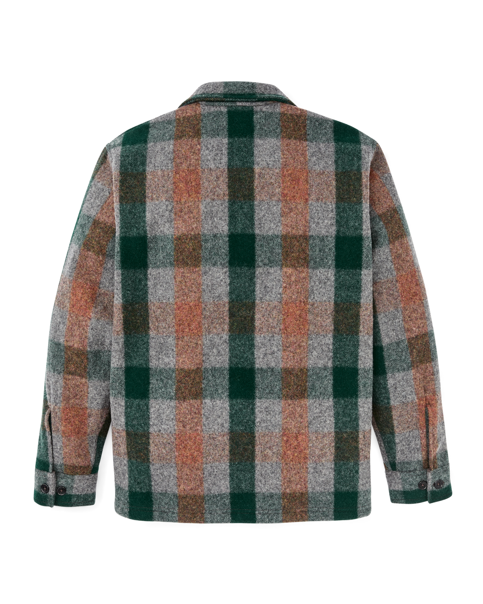 Mackinaw Wool Jac-shirt - Green / Orange / Gray Plaid
