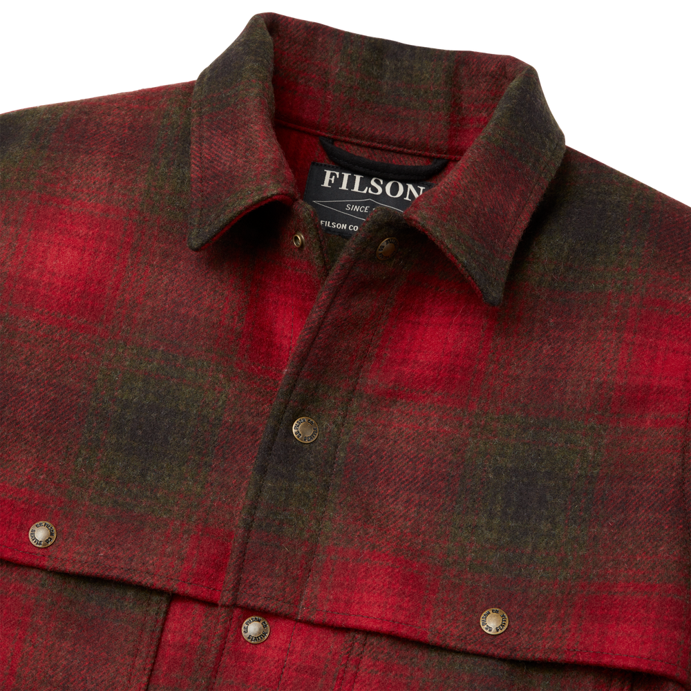 Alternate view of the Filson Wool Cape Coat - Red / Green / Dark Brown Plaid